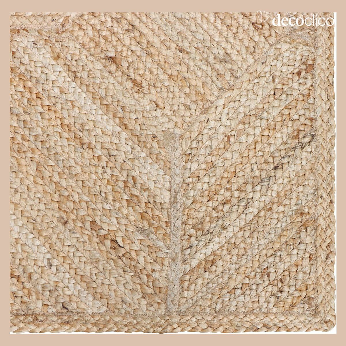 Rechteckiges Juteteppich aus Naturjute mit handgewebten Mustern 140 x 200 cm Bergen