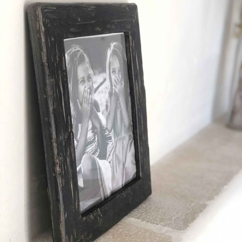 Rechthoekig fotolijstje met verouderde houten afwerking 33 x 28 cm Manderley