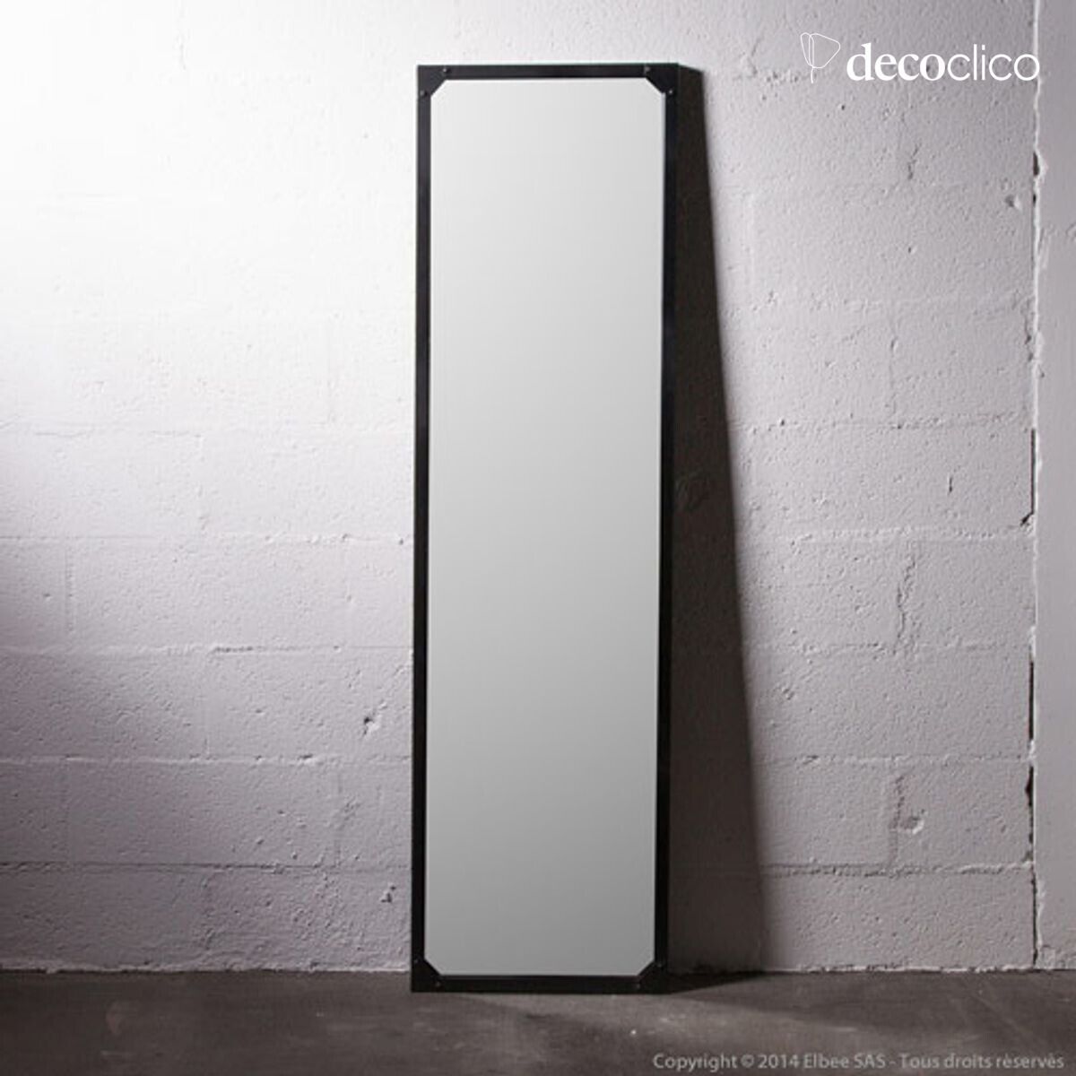 Rectangular black metal mirror 46 x 165 cm  Bricklane