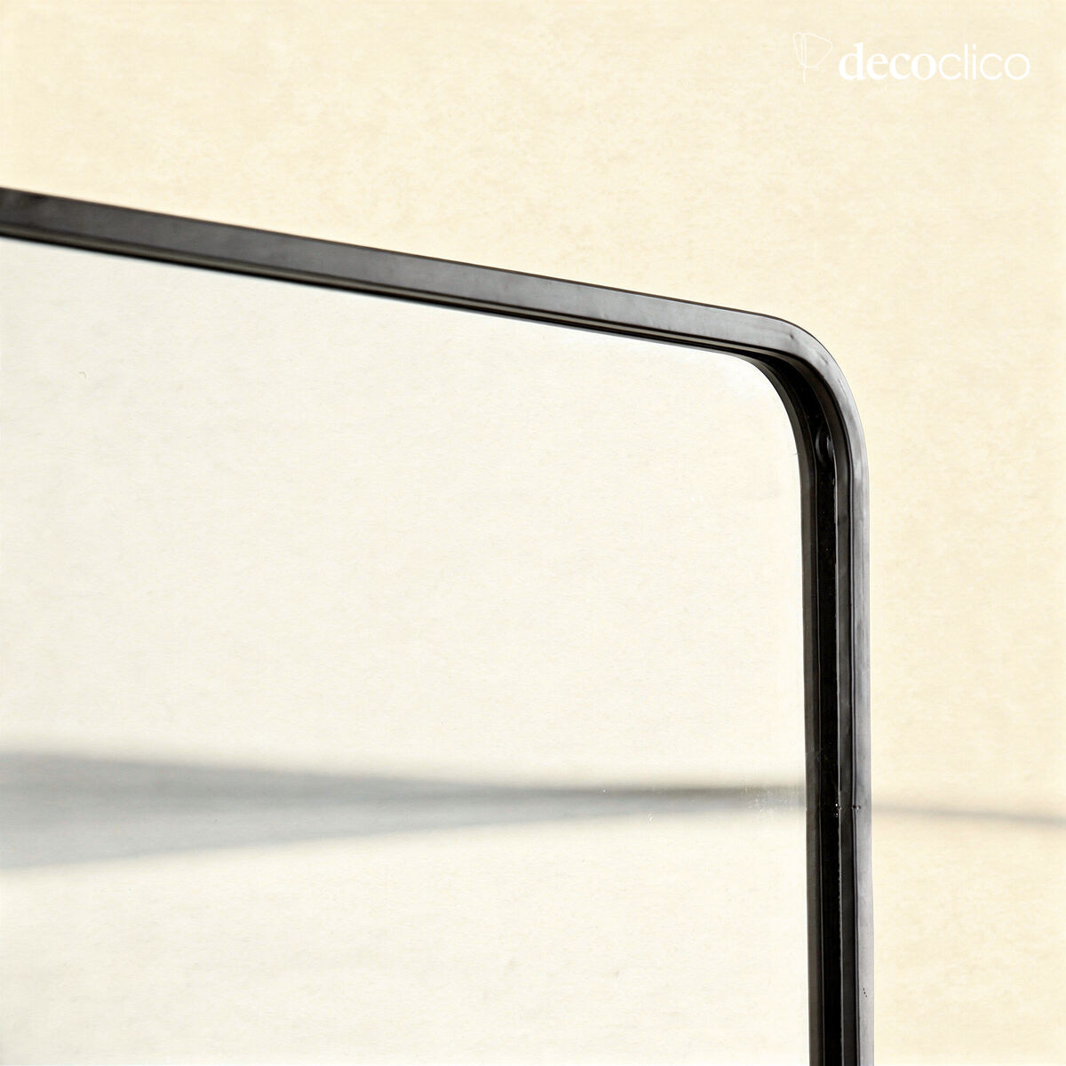 Rectangular black metal mirror with shelf 60 x 35 cm  Bricklane