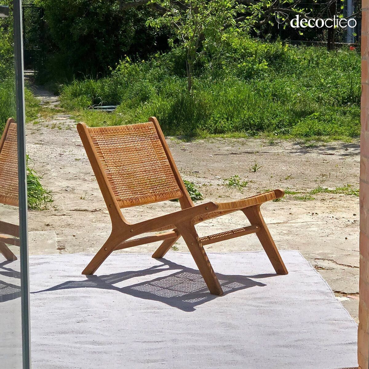 Rectangular carpet in recycled fibers, hand-woven, pearl gray, indoor/outdoor, 140 cm Moka