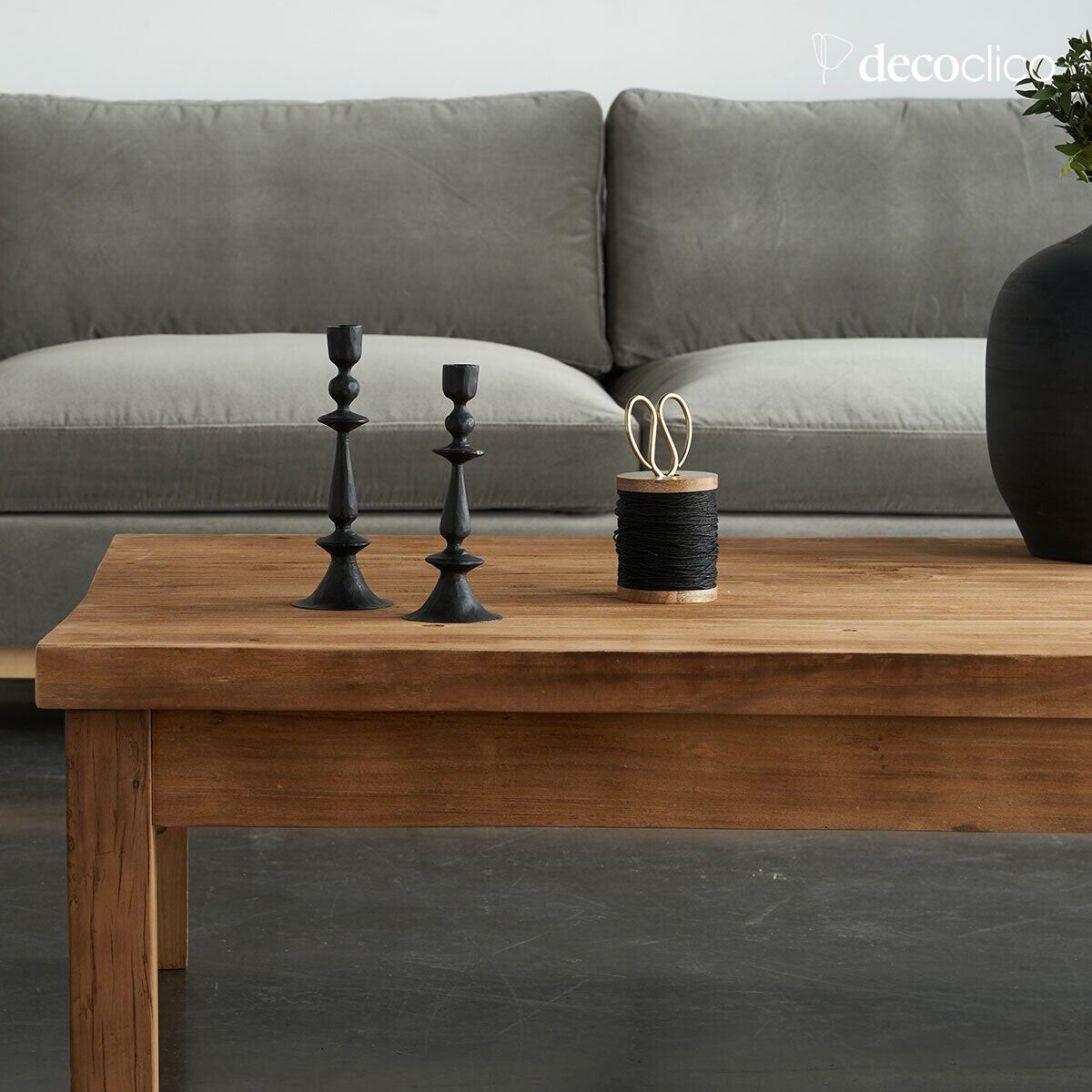 Rectangular coffee table in light recycled wood Vermont