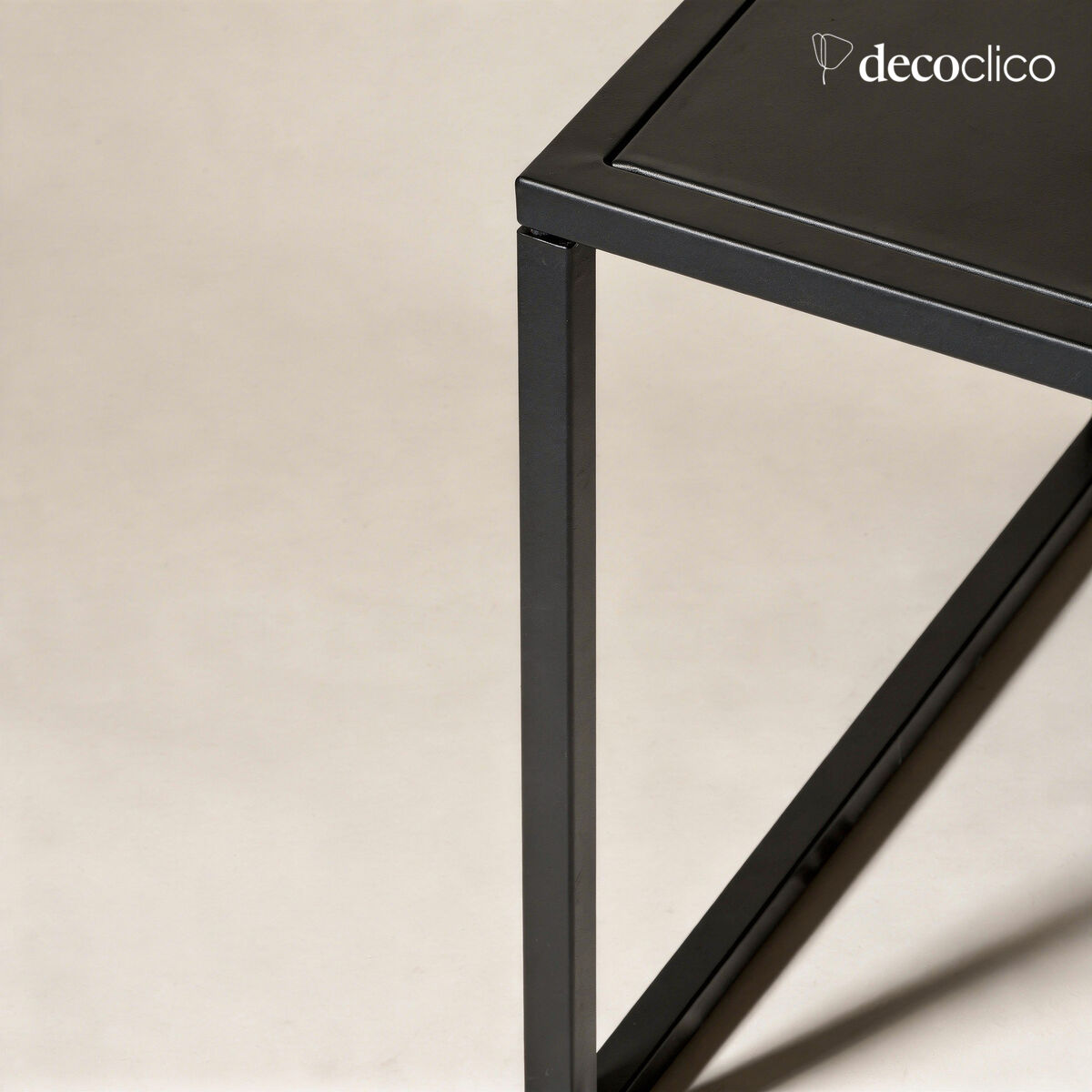 Rectangular coffee table in matt black metal Bricklane