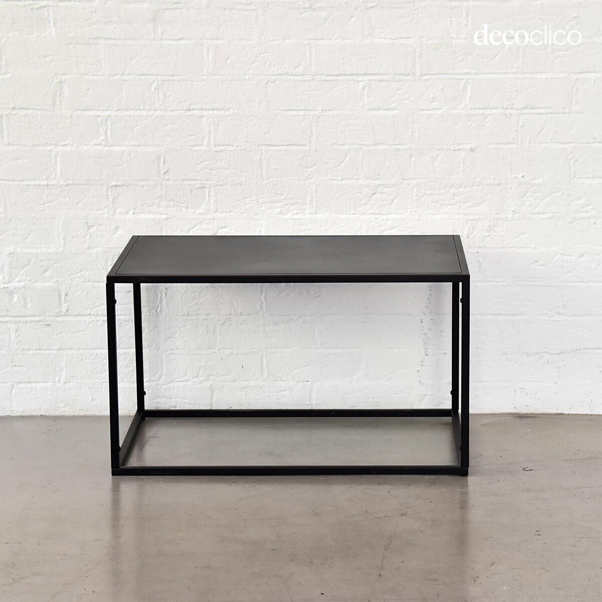 Rectangular coffee table in matt black metal Bricklane