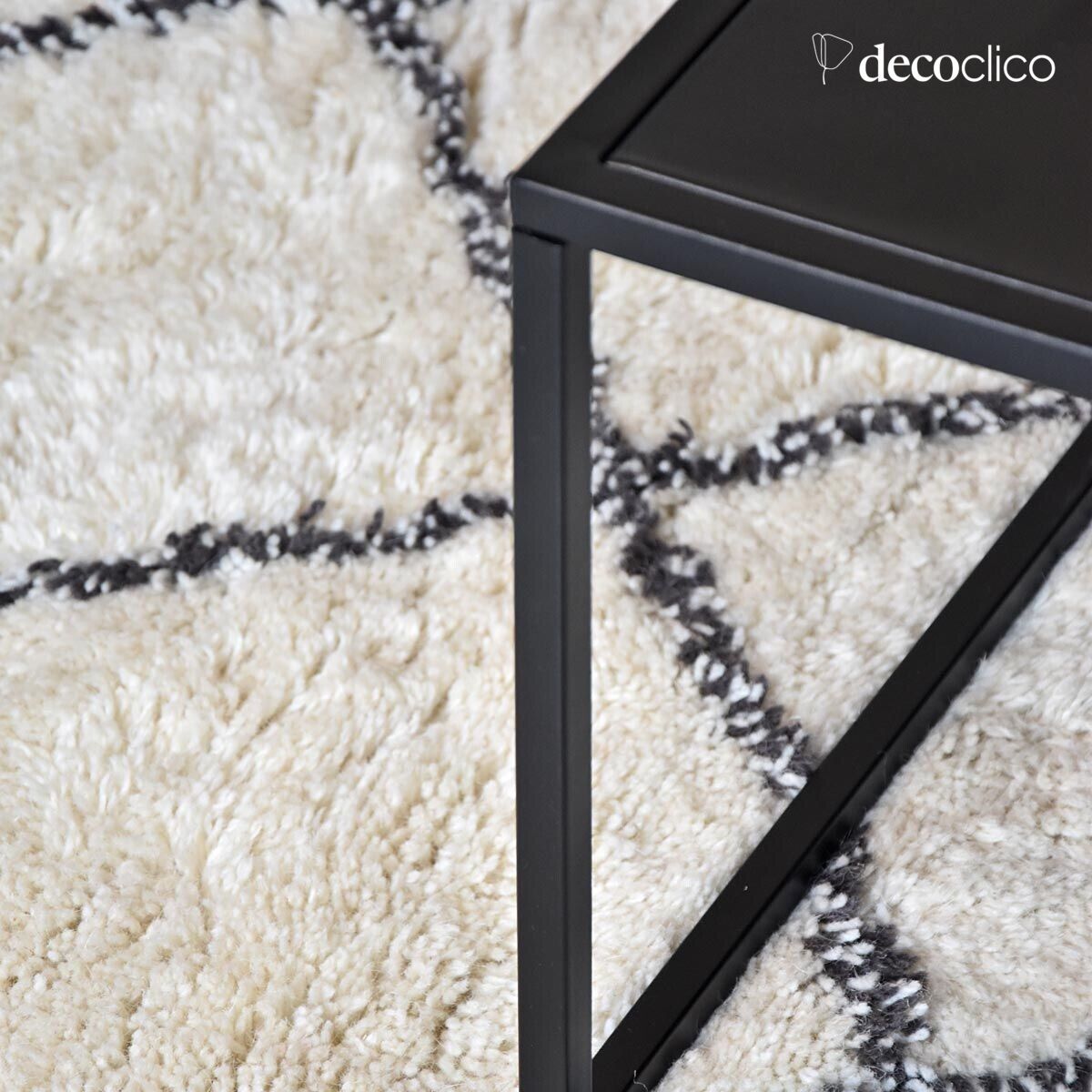 Rectangular coffee table in matt black metal Bricklane