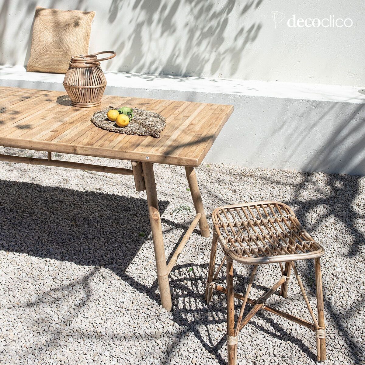 Rectangular coffee table in natural bamboo Taman