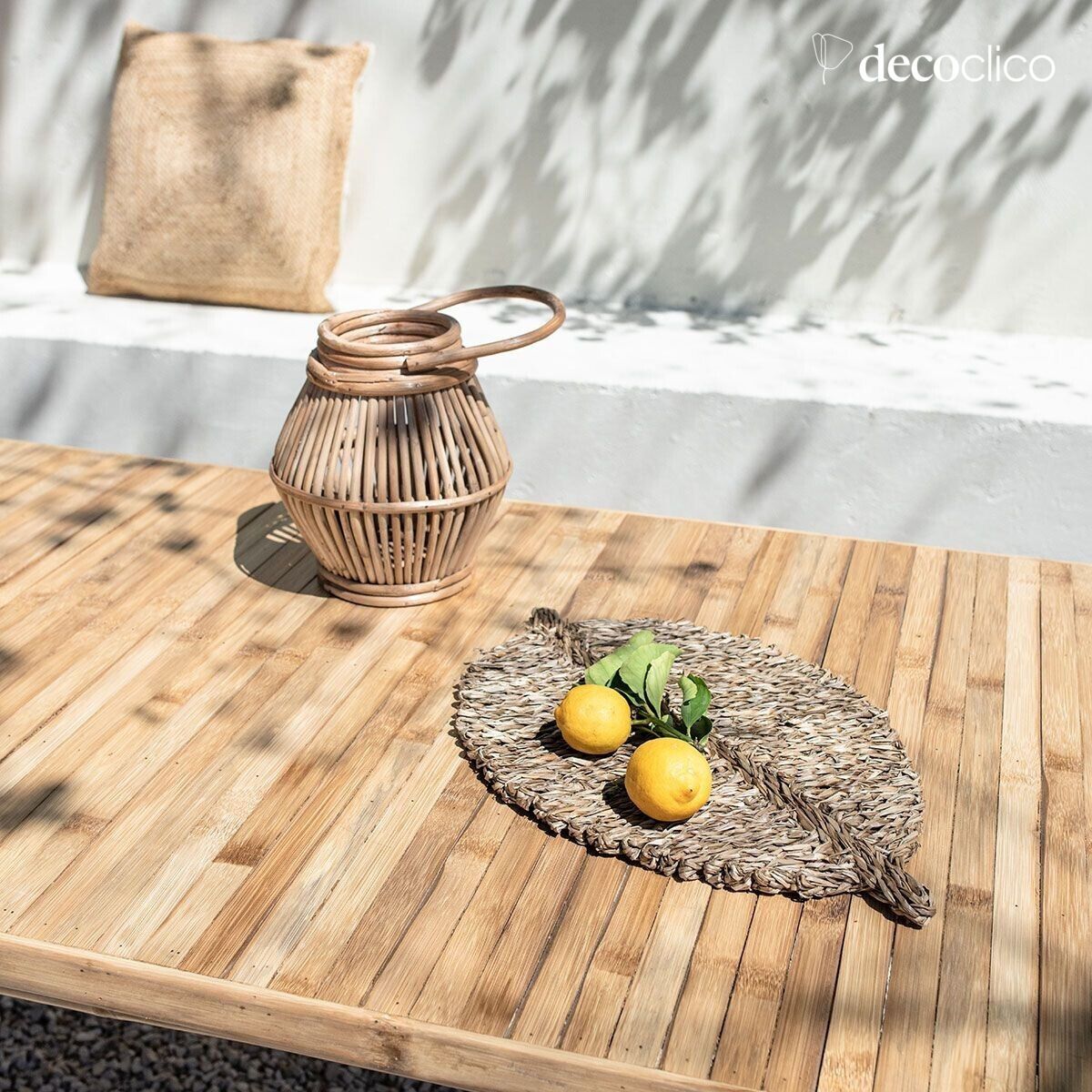 Rectangular coffee table in natural bamboo Taman