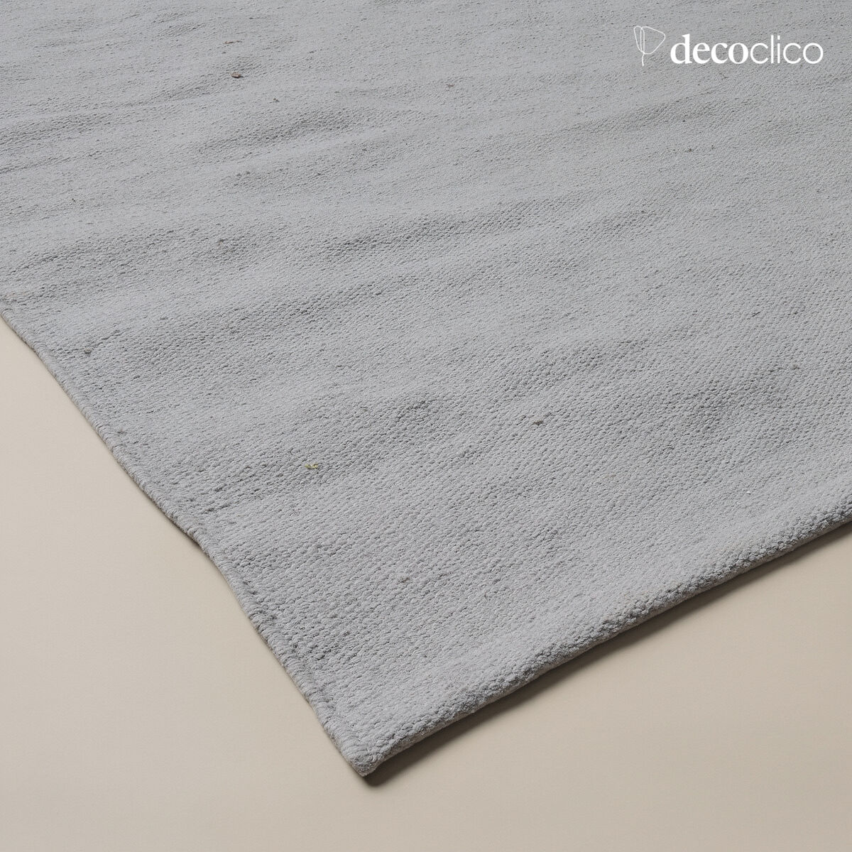 Rectangular mat in pearl gray hand-woven recycled fibers, indoor/outdoor, 160x230 cm Moka