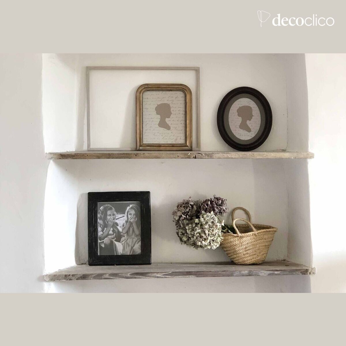 Rectangular matt black photo frame with a patinated garland relief 30 x 25 cm Man