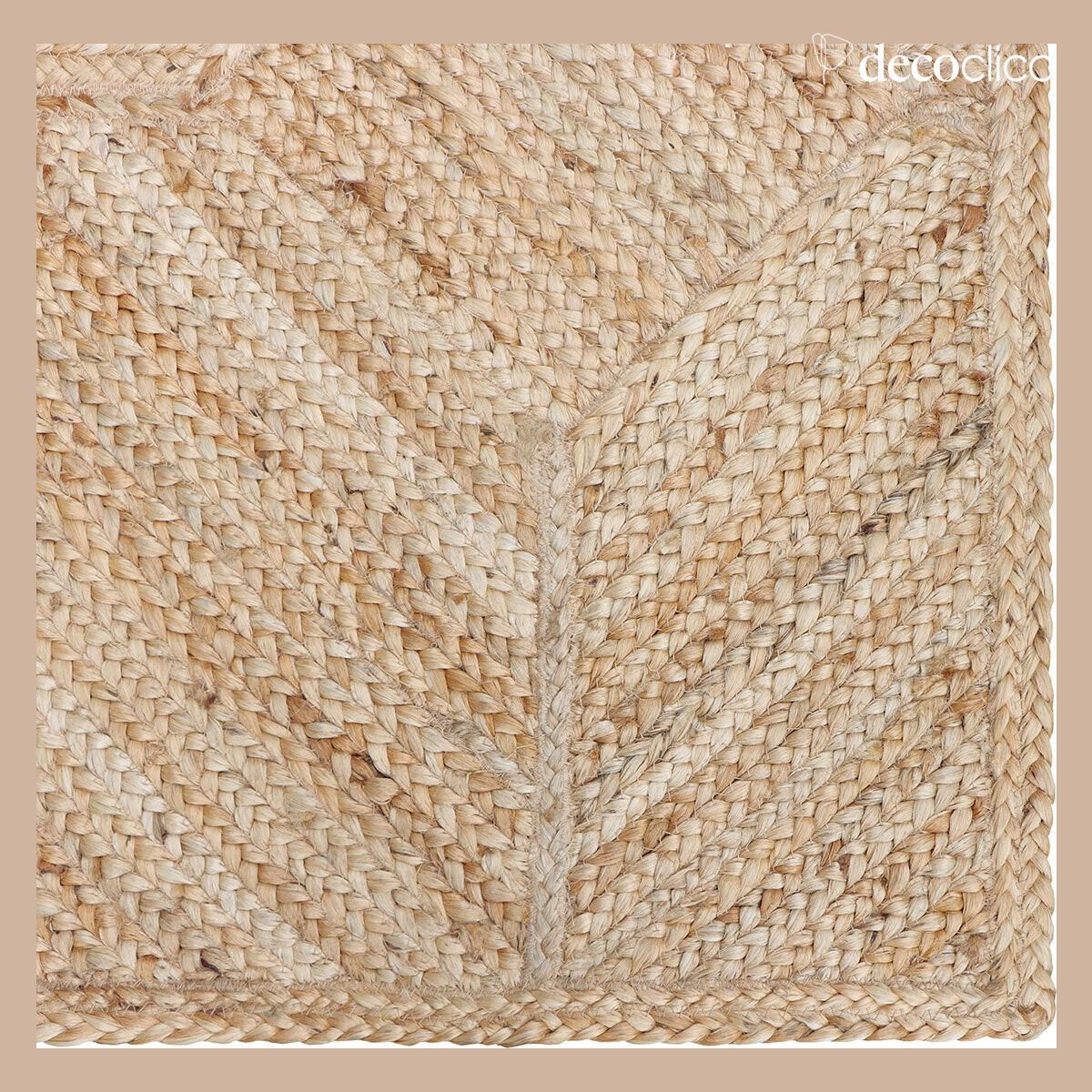Rectangular natural jute mat with hand-woven patterns, 140 x 200 cm Bergen