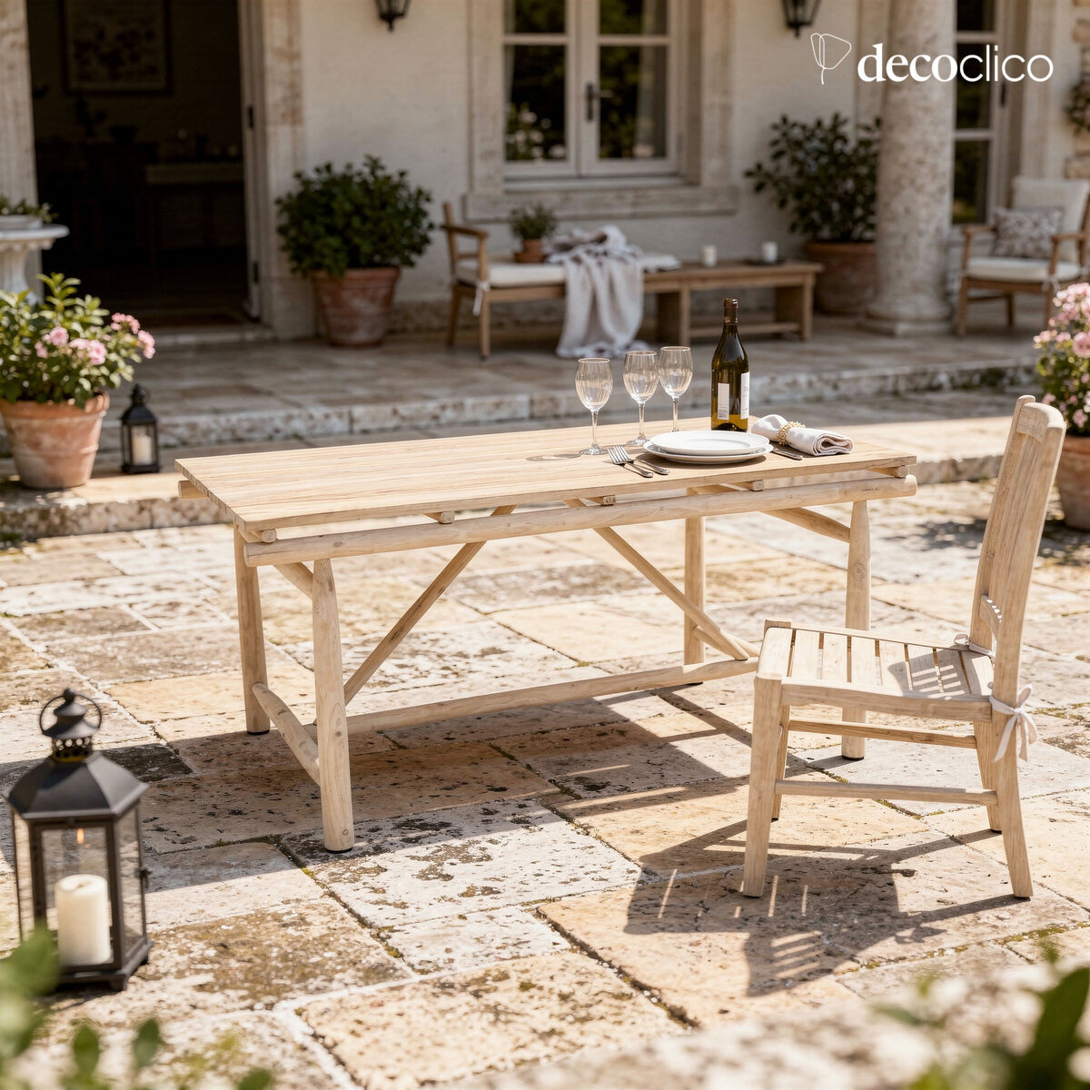 Rectangular teakwood dining table Pepper