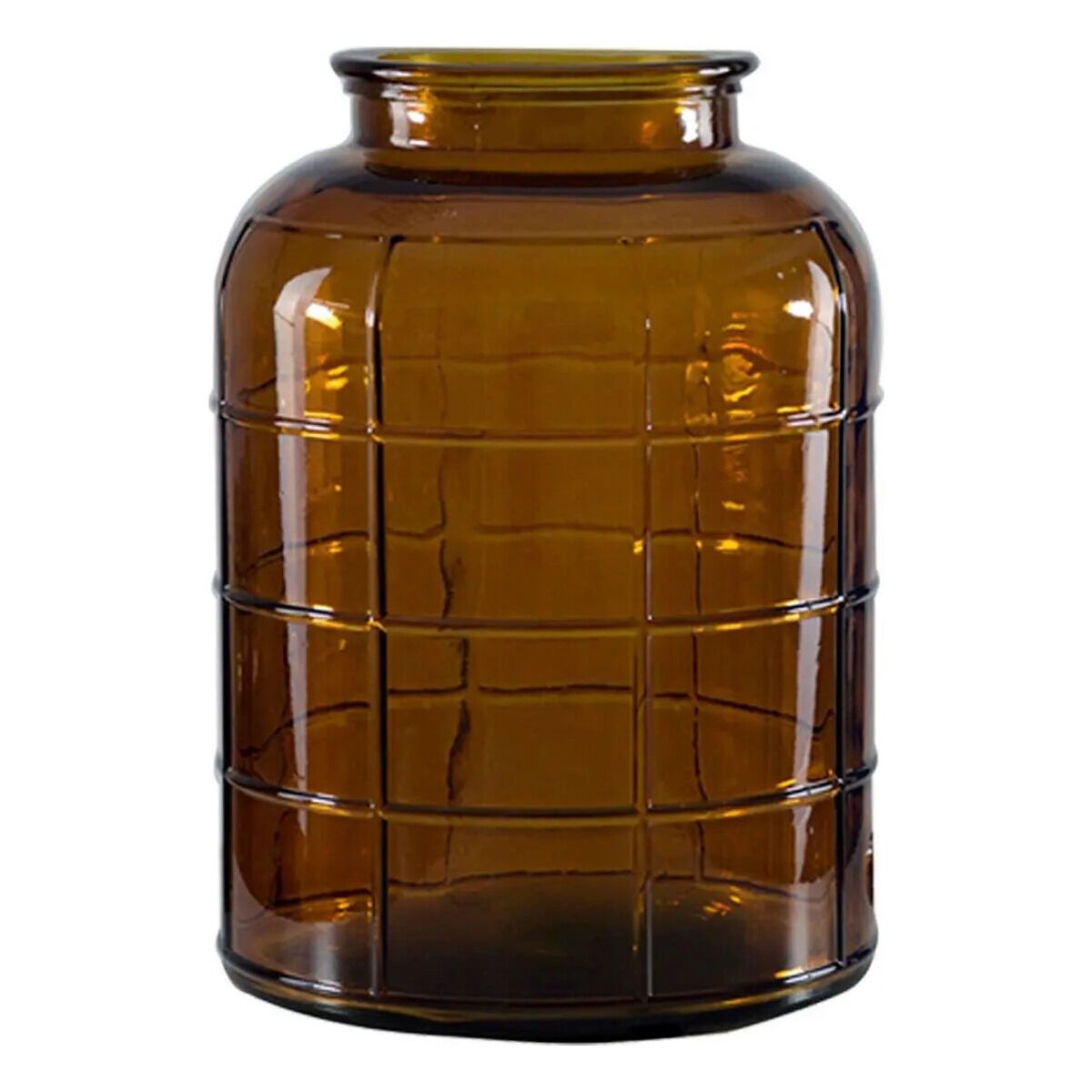 Recycelte Art-Déco-Glasflasche, 12l, bernsteinfarben Zelda