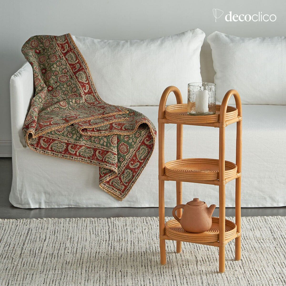 Regal, 3-stöckig, aus verleimtem Rattan