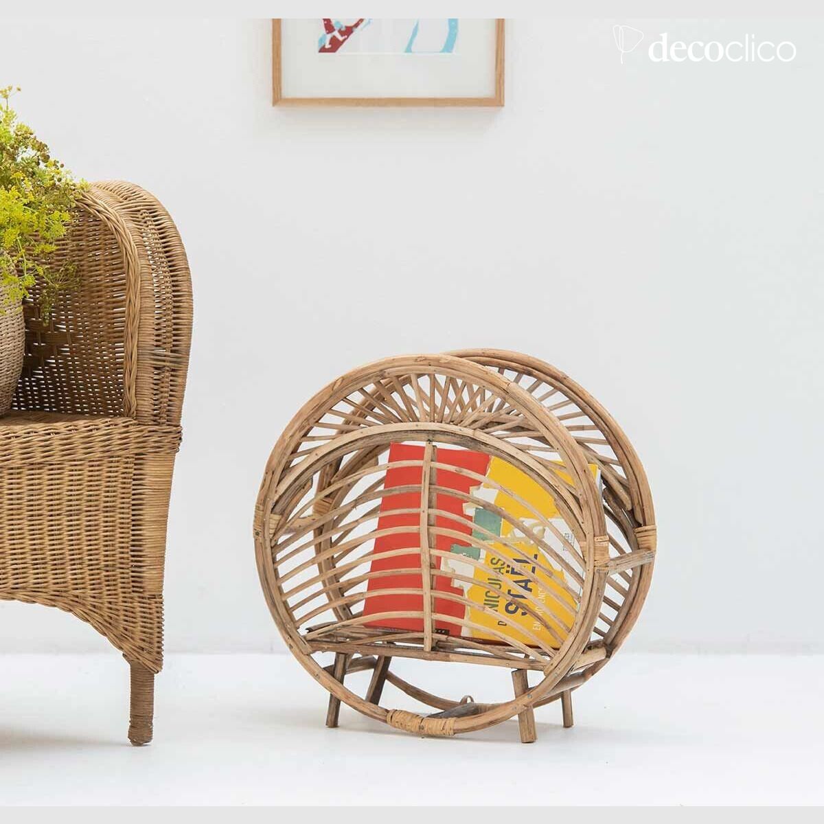 Revistas de rattan estilo vintage