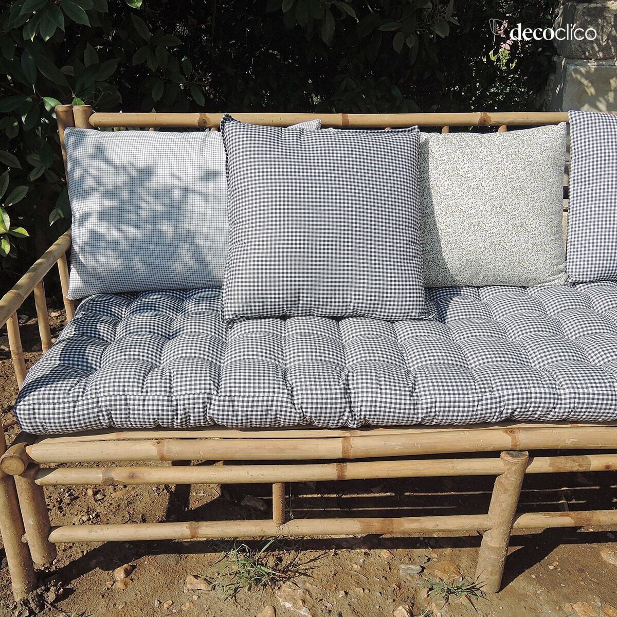 Printed gingham cotton groundsheet 60 x 170 cm Romy