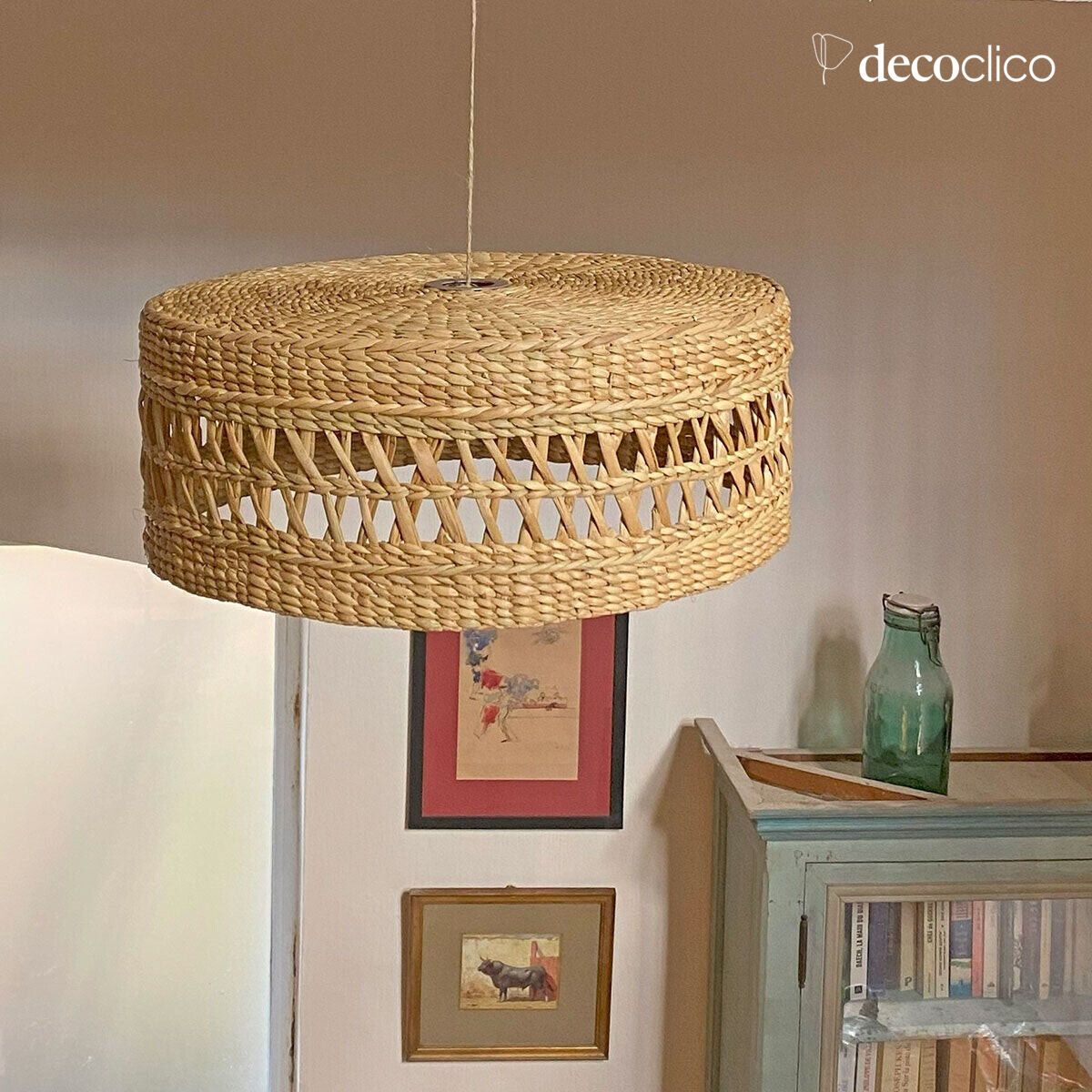 Ronde hanglamp in waterhyacint (niet-geëlektrificeerd) Céleste