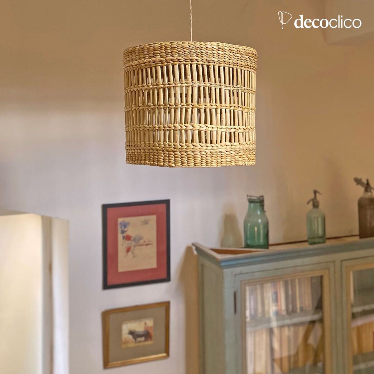 Ronde hanglamp in waterhyacint (niet-geëlektrificeerd) Céleste