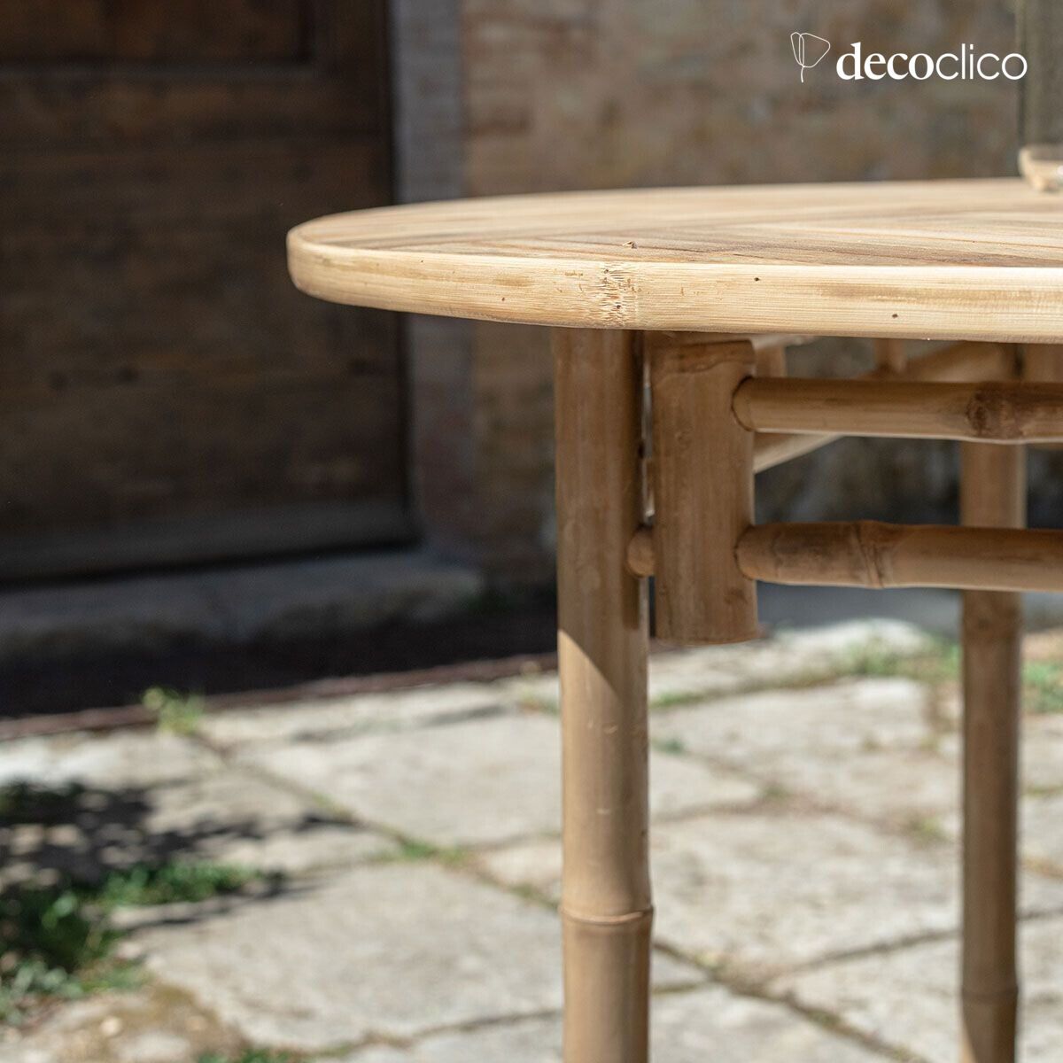 Ronde tuintafel in natuurlijk bamboe Taman