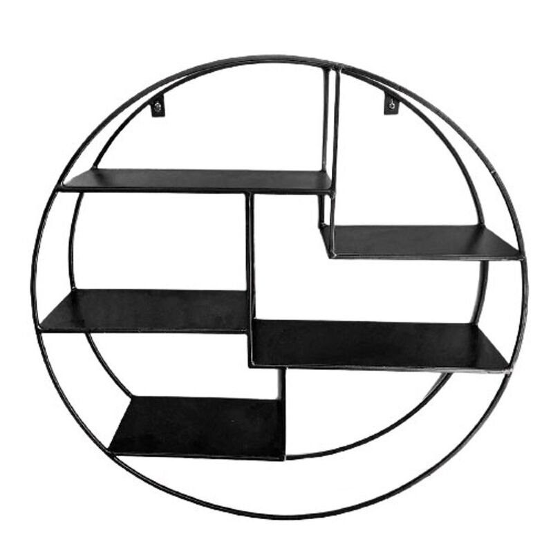 Ronde wandplank in zwart draadmetaal 60 cm Uptown