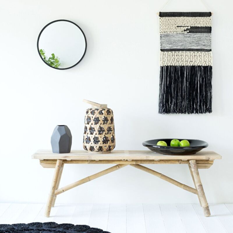 Ronde zwarte metalen spiegel 40 cm Soho