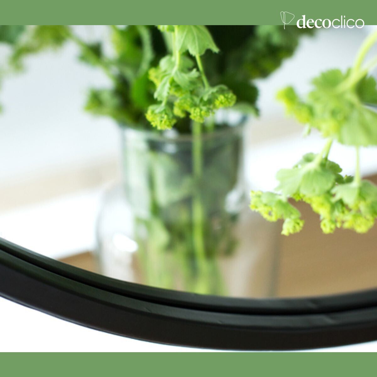 Round black metal mirror 40 cm  Soho