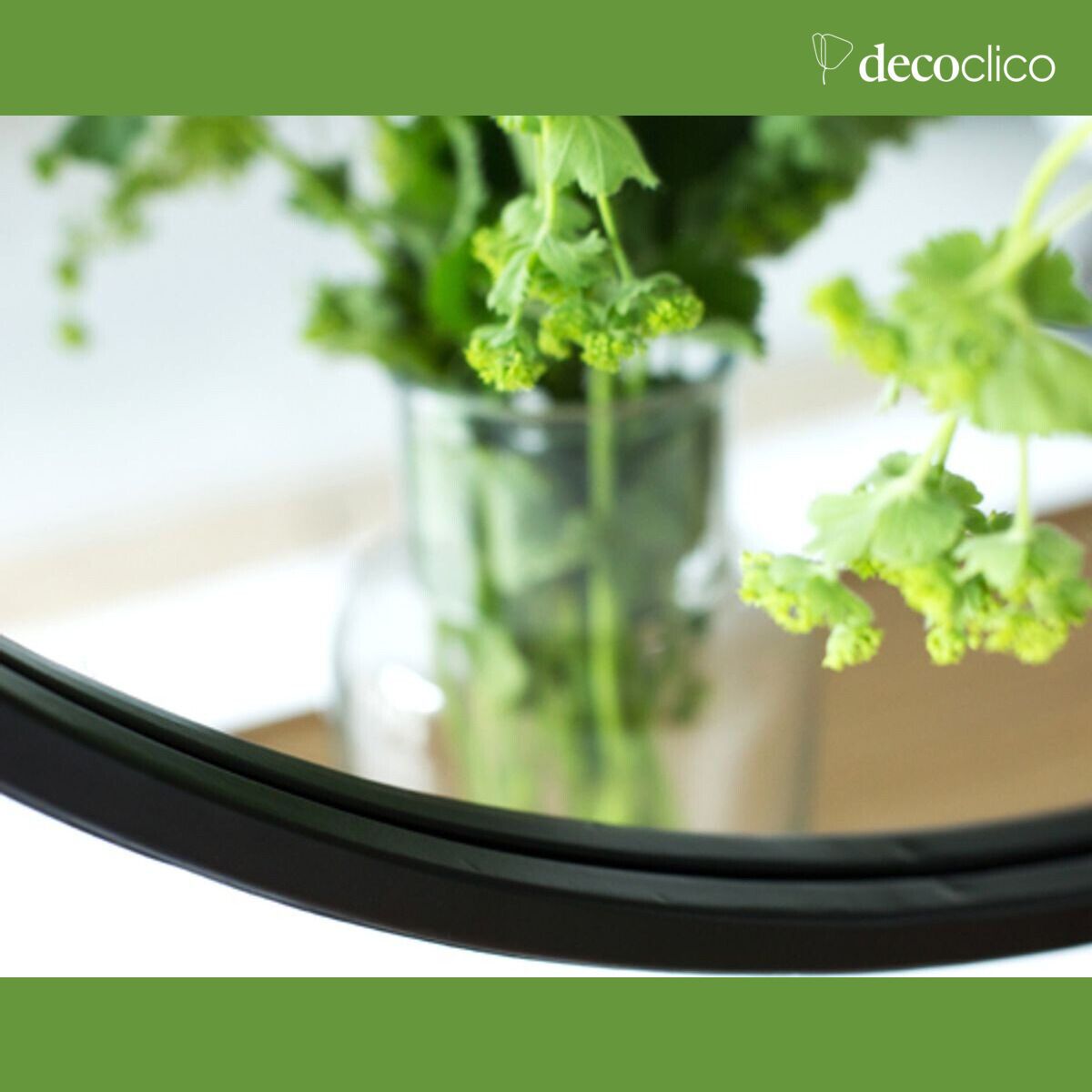 Round black metal mirror 60 cm  Soho