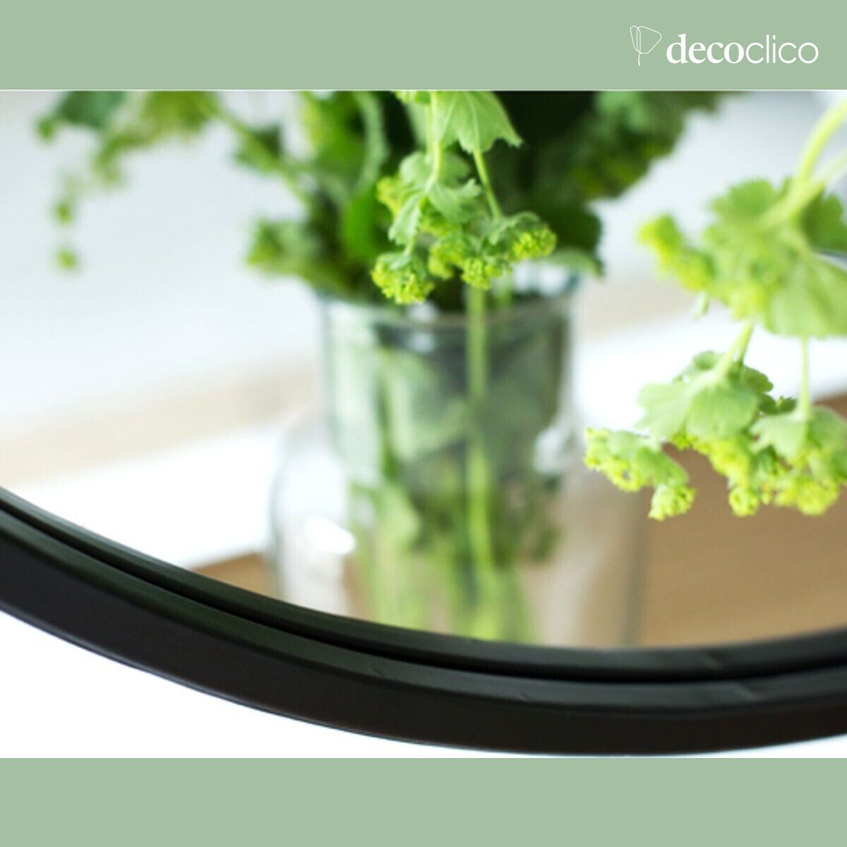 Round black metal mirror 80 cm  Soho