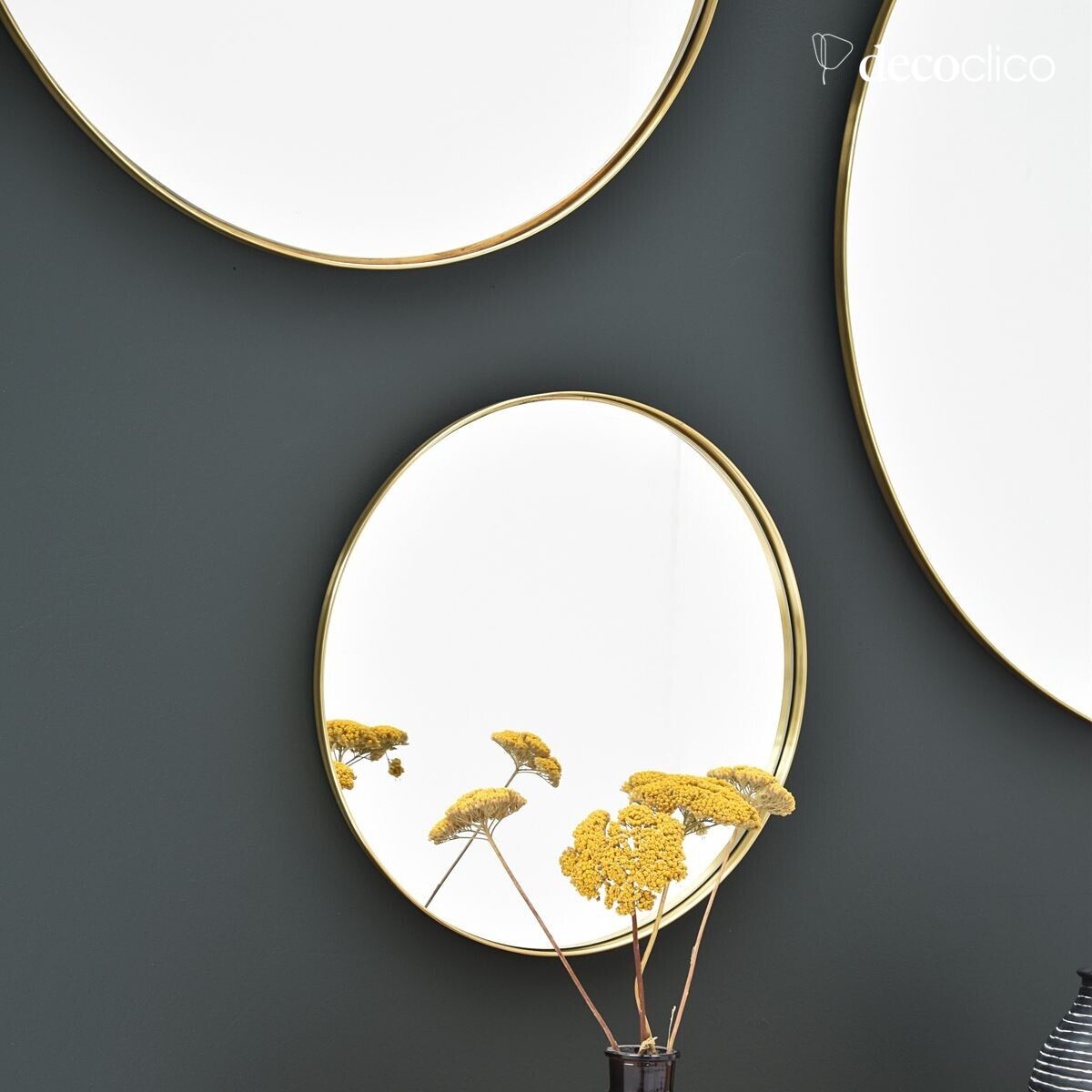 Round brass mirror 40 cm  Murat