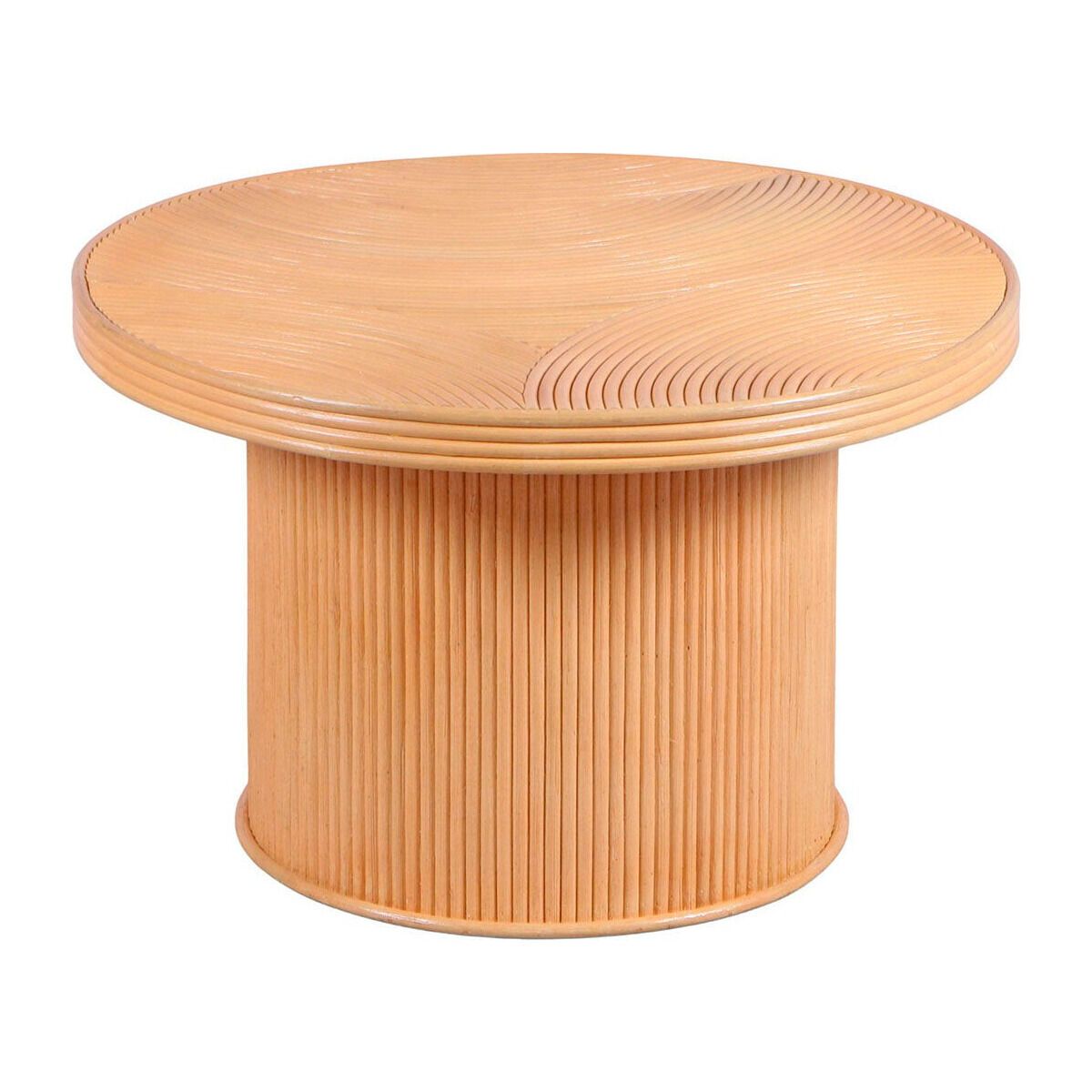 Round low table in laminated rattan D 60 cm