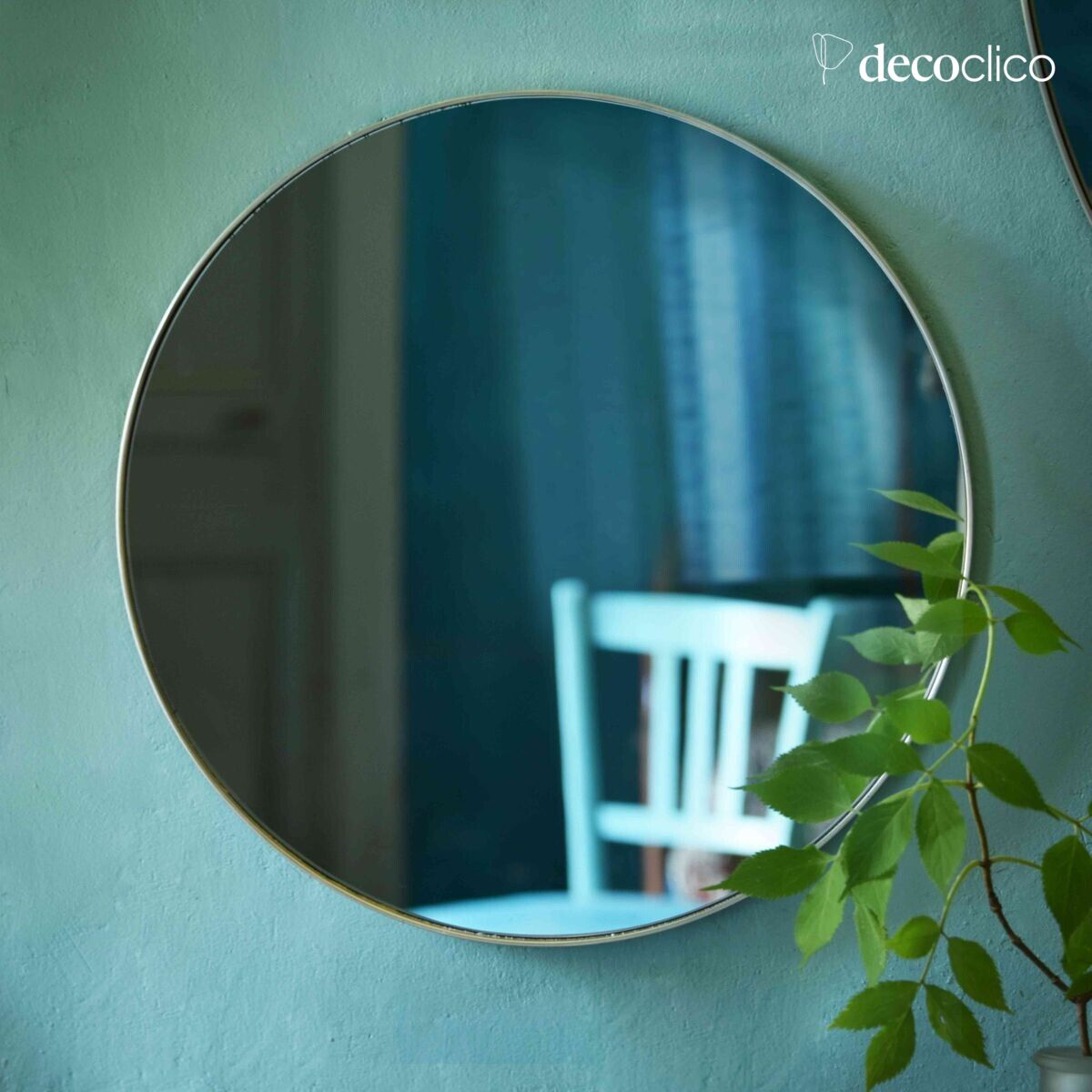 Round mirror in silver-plated brass 40 cm  Murat