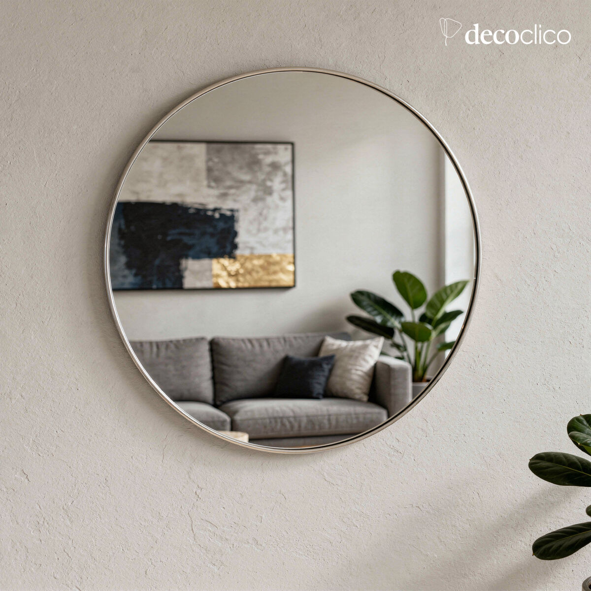 Round mirror in silver-plated brass 60 cm  Murat