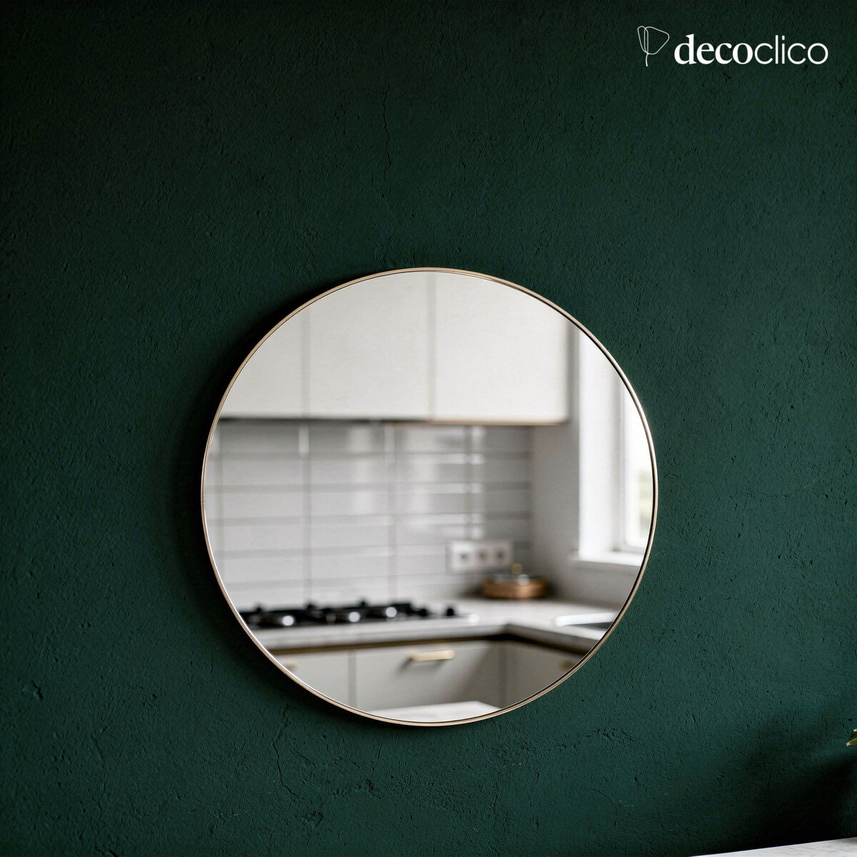 Round silver-plated brass mirror 80 cm Murat