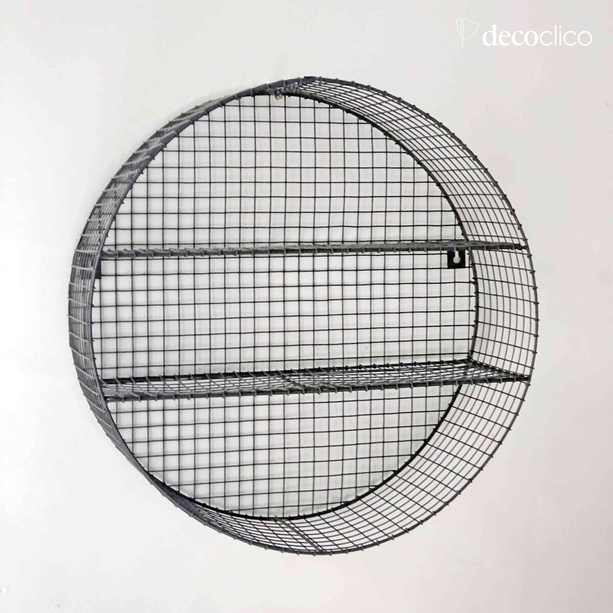 Round wall shelf in anthracite mesh metal Greed