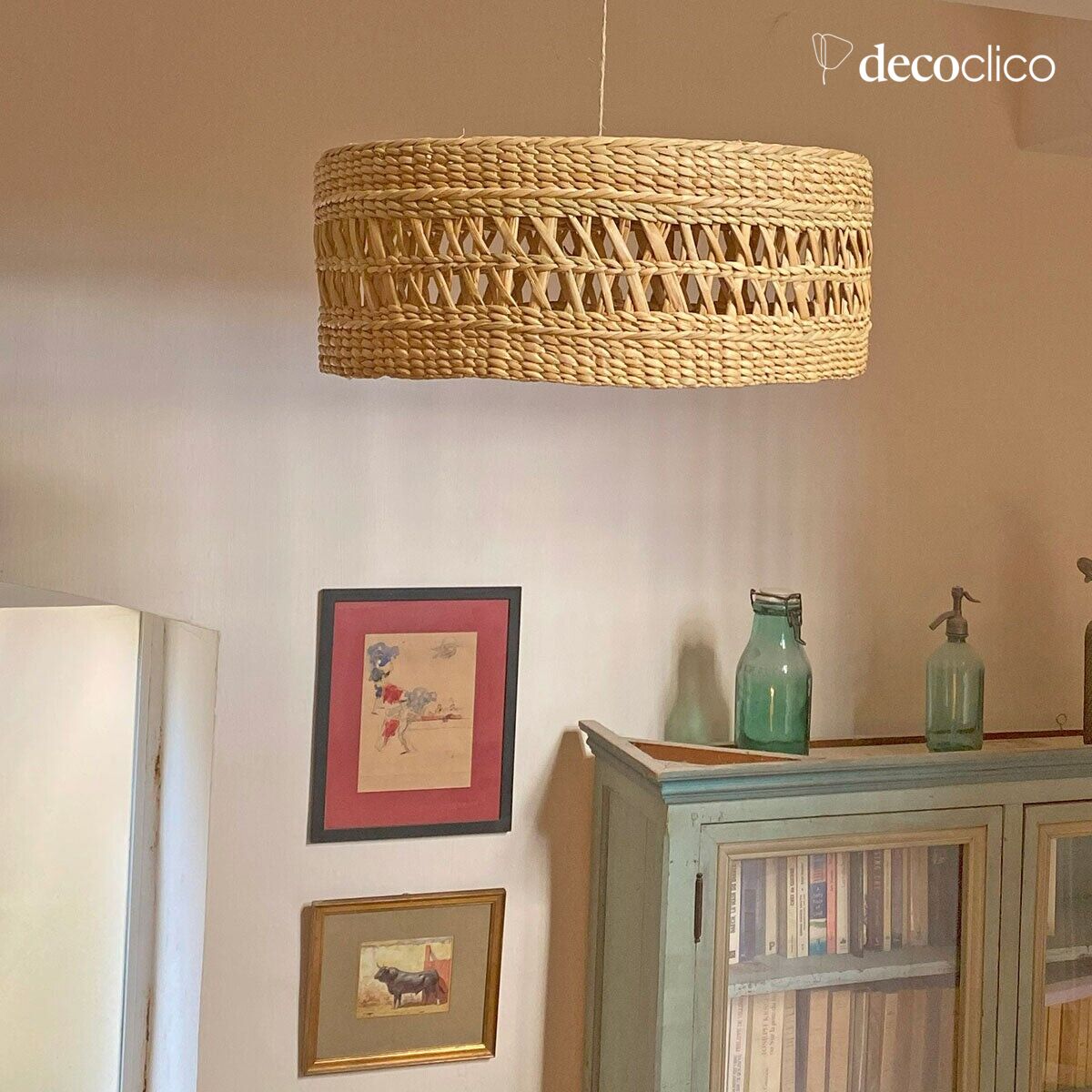 Round water hyacinth hat hanger (non-electrified) Céleste