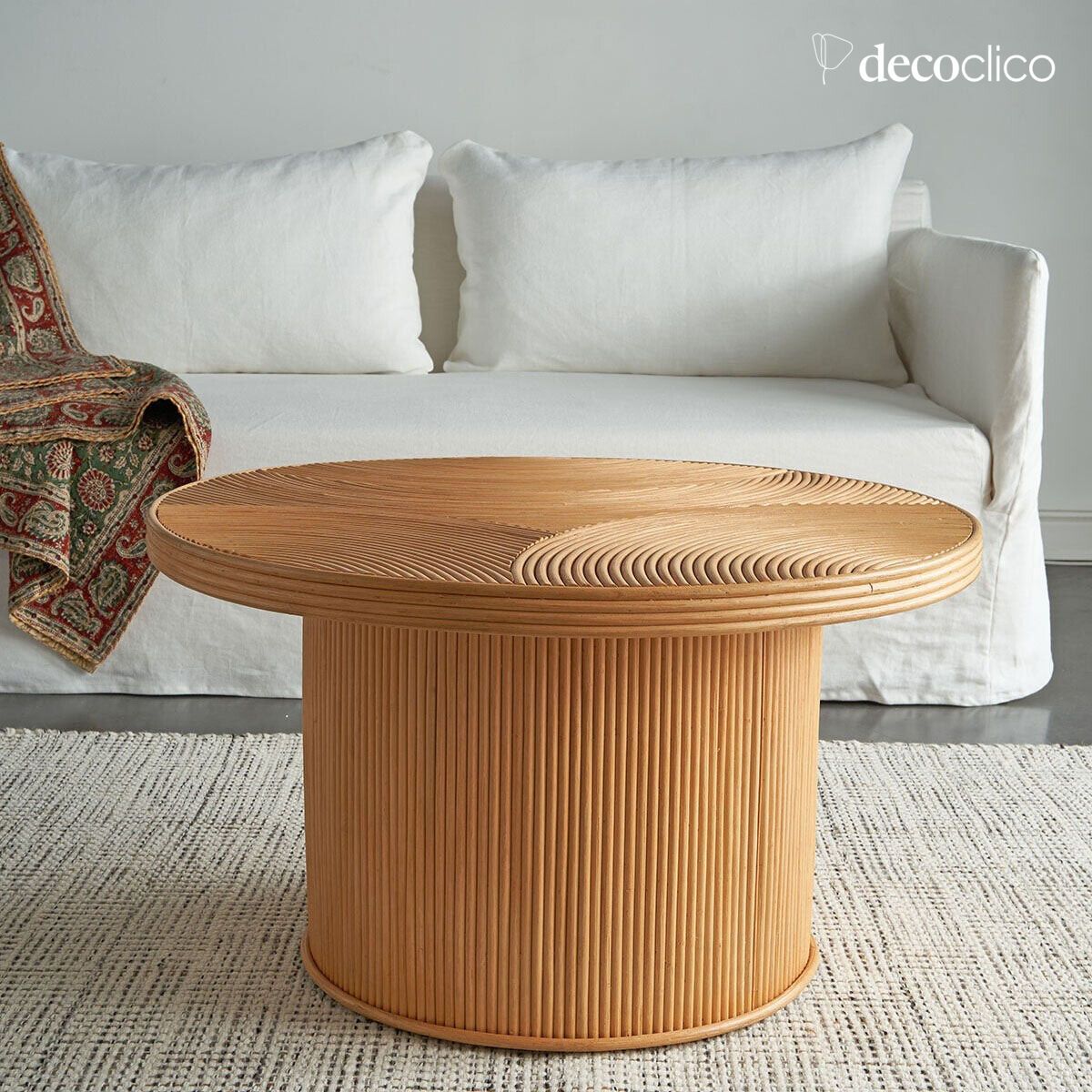 Runder Couchtisch aus Schichtholz D 80 cm