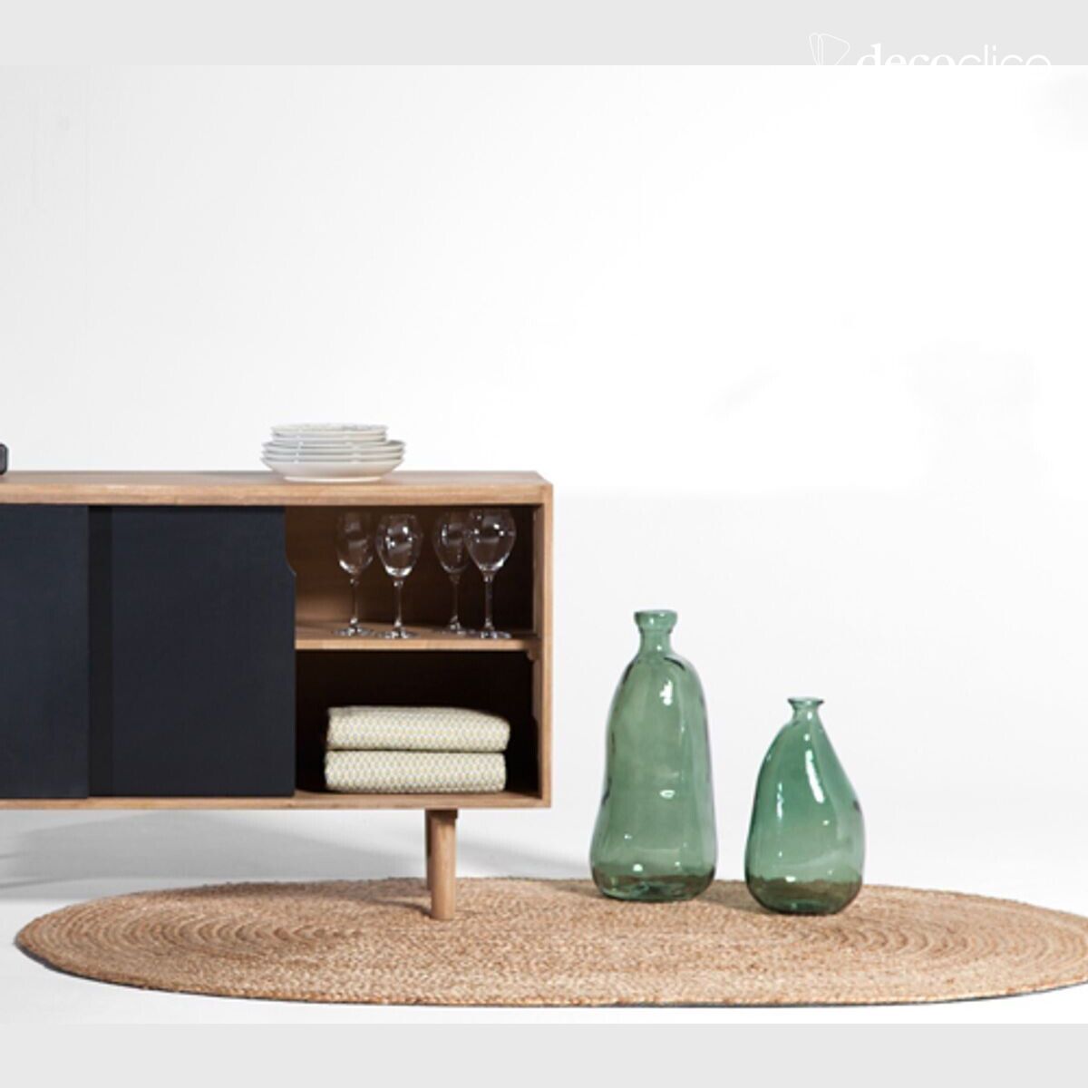 Rundes Band aus handgewebter Naturjute 120 cm  Moka