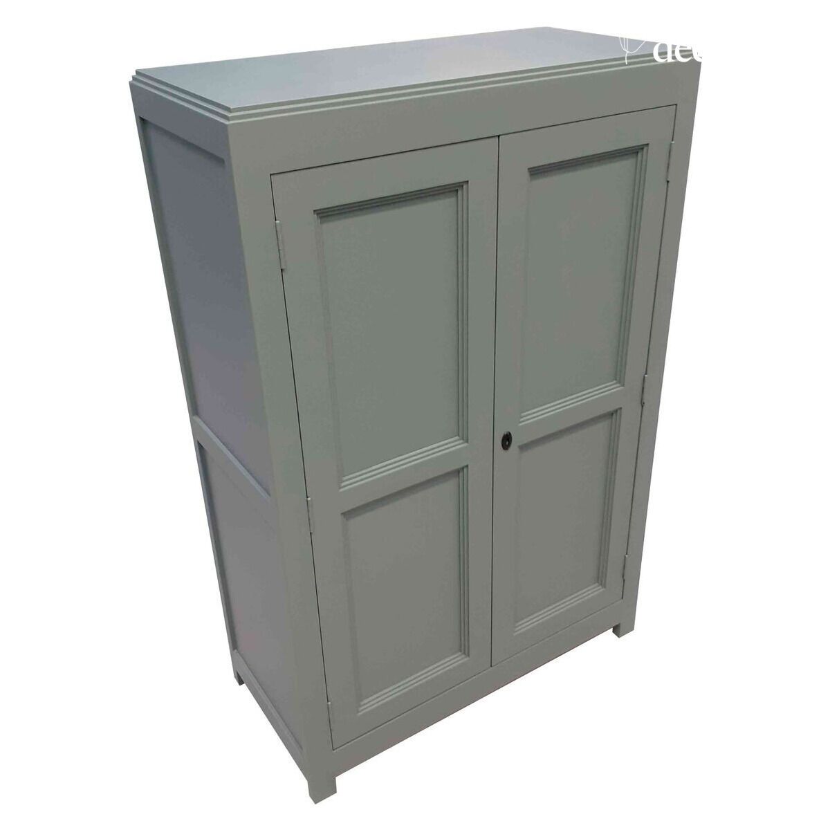 Sage green maritime pine linen cupboard Léandre