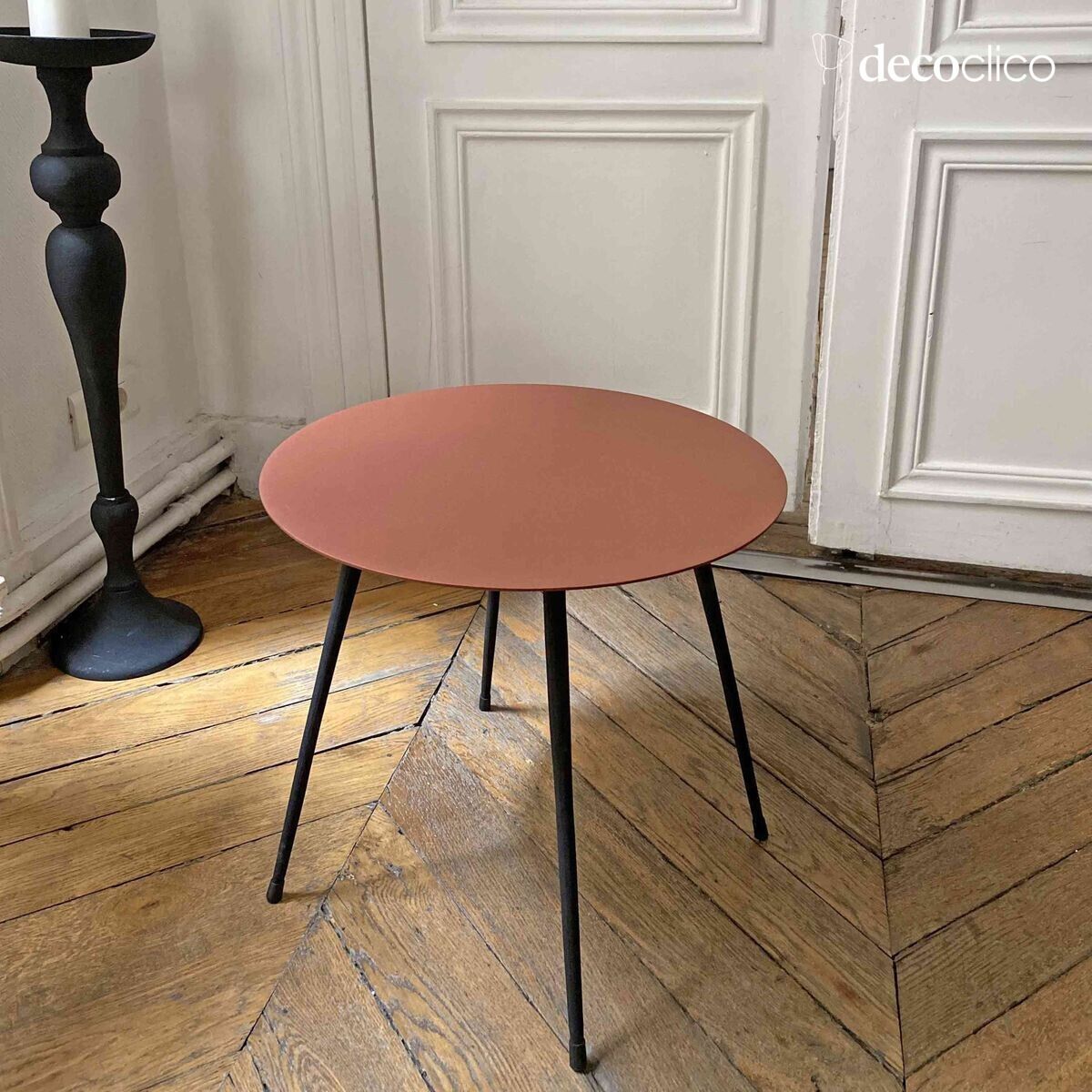 Salontafel en kolomtafel D 45 cm in terracotta metaal Tosca