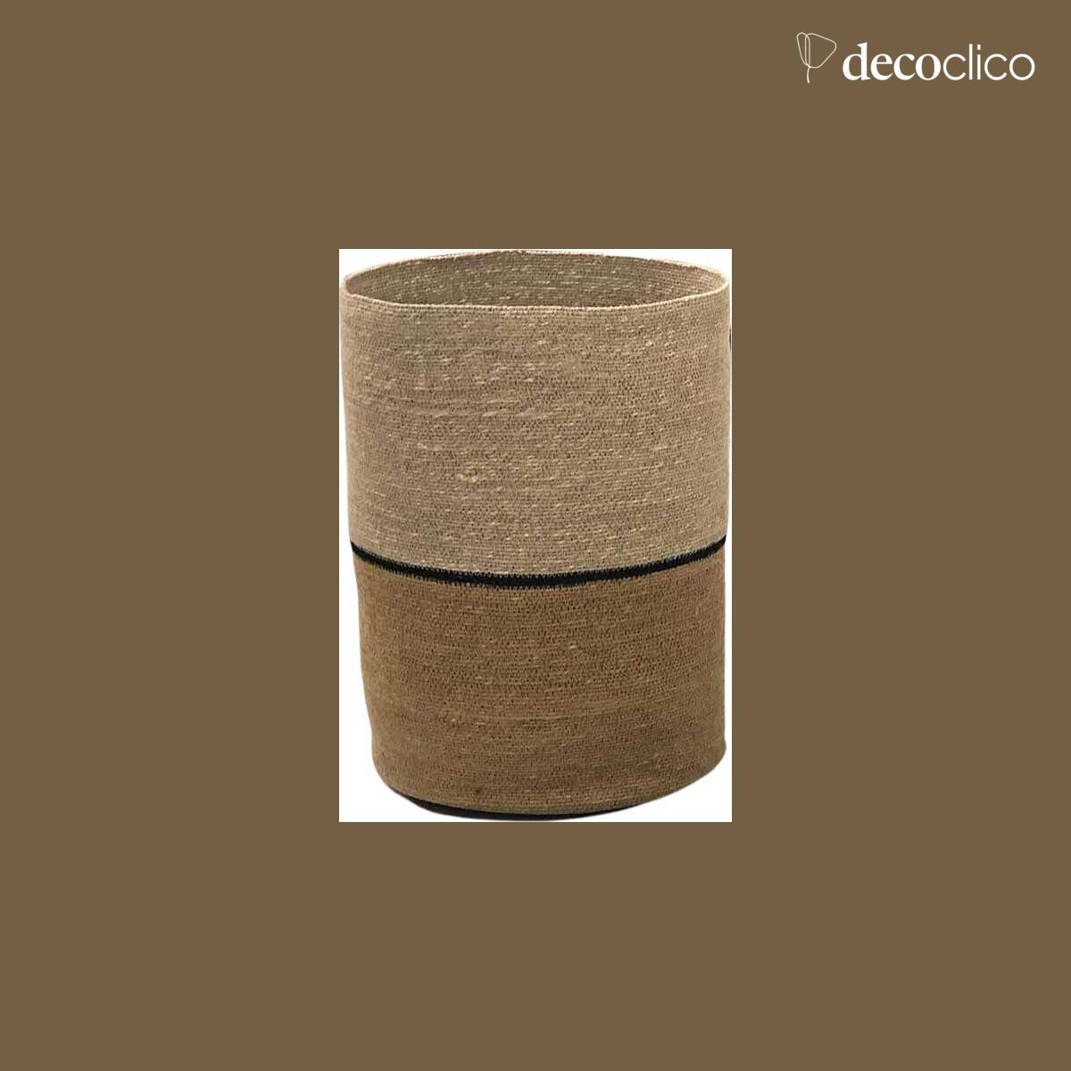 Sea rush laundry basket with mustard and black stripes  Bayadère Casatera