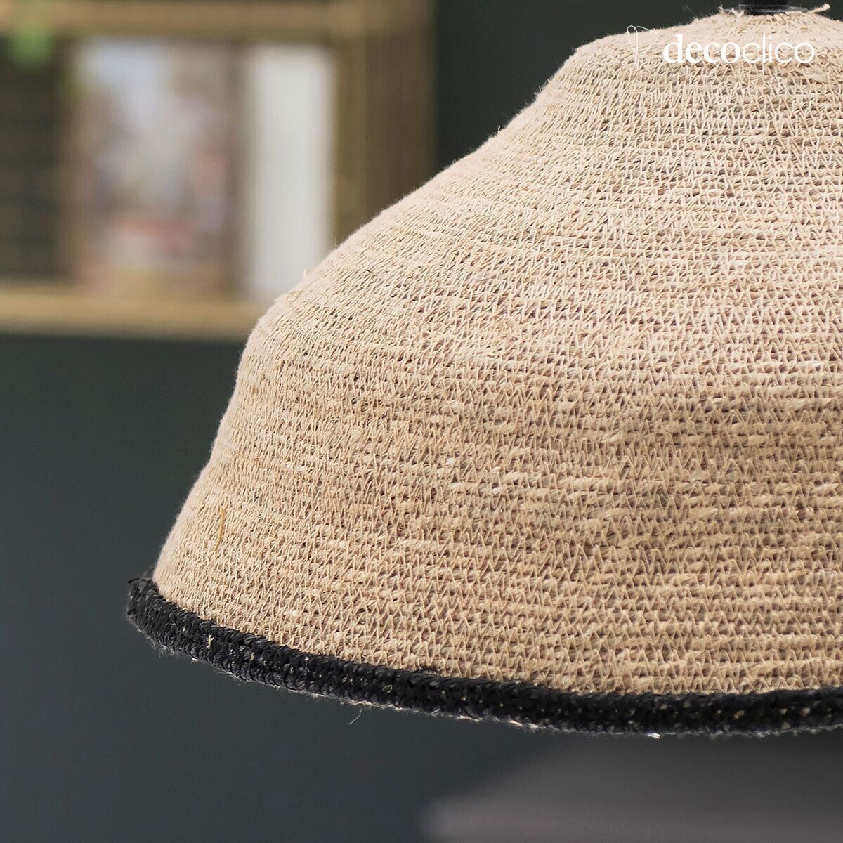 Seagrass hat hanger with black trim (non-electrified) Bayadère