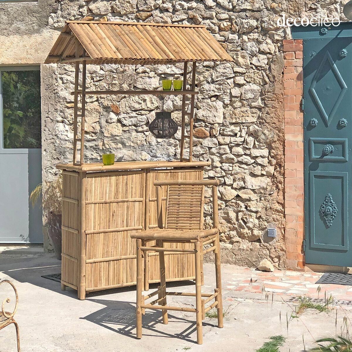 Sedia da bar in bambù naturale Taman