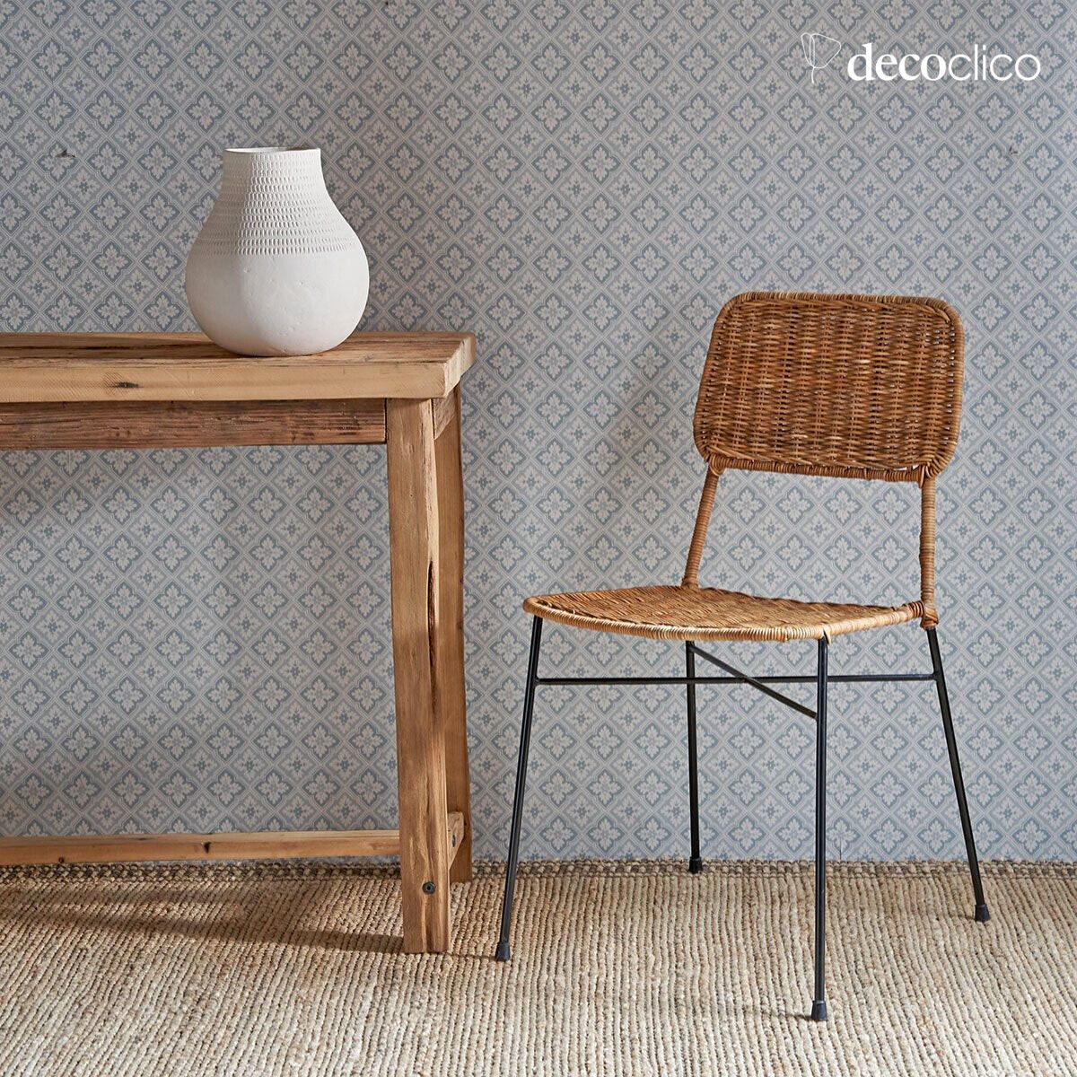 Set aus 2 Stühlen aus geflochtenem Rattan