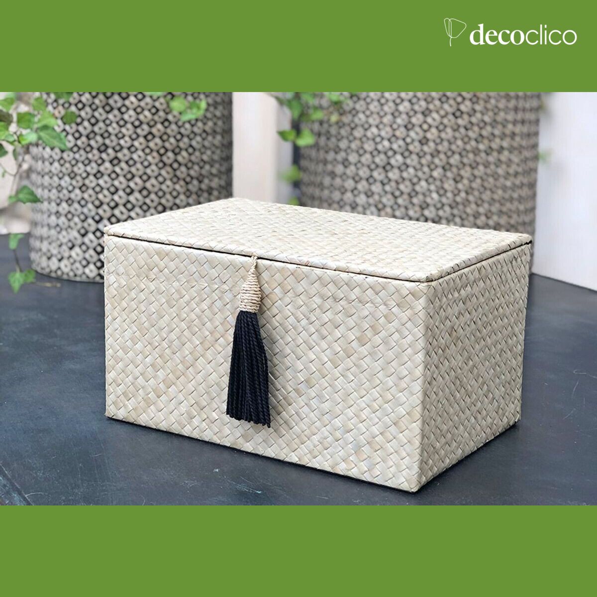 Set de 2 boîtes rectangulaires en pandan  Wayan Casatera