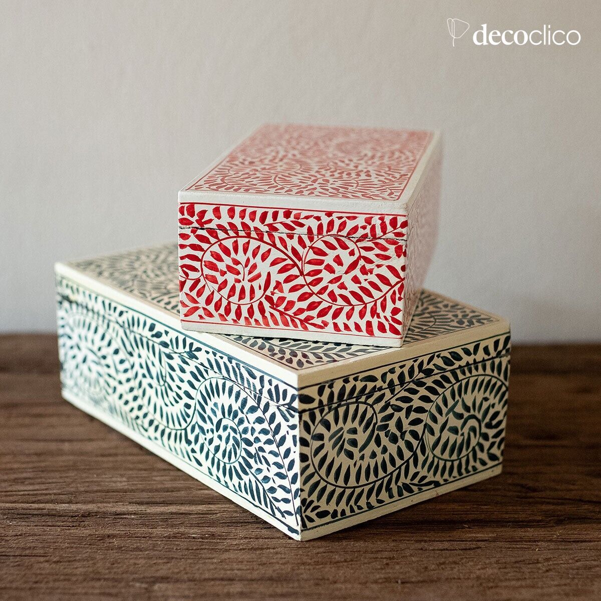 Set de 2 cajas rectangulares de papel maché