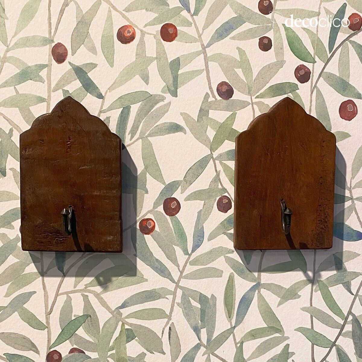 Set de 2 patères en bois recyclé et métal Vermont