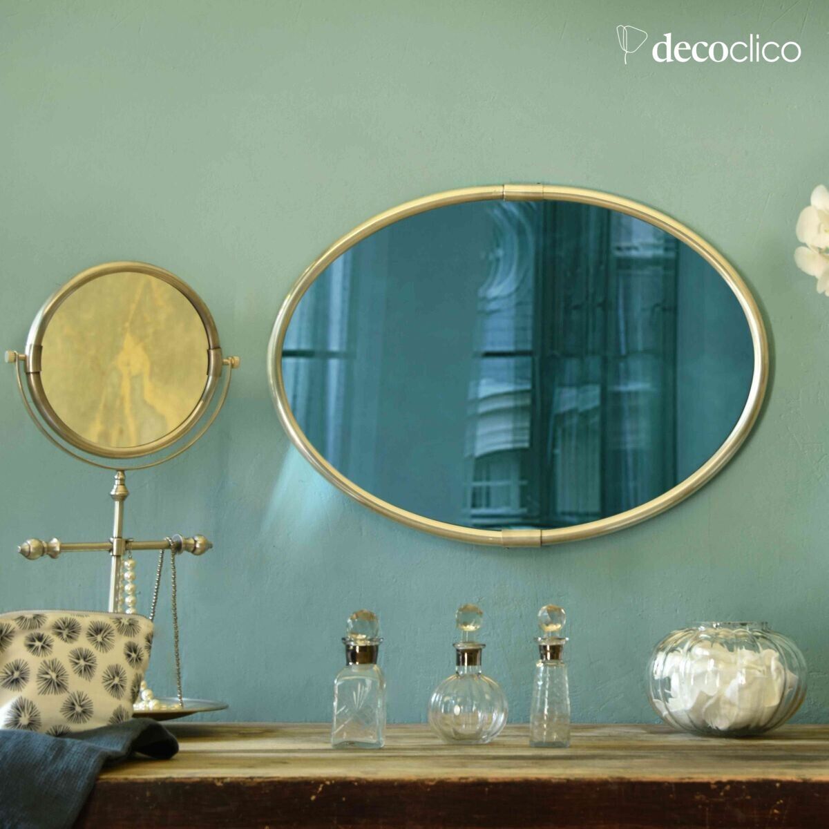 Set de 3 frascos de vidrio grabado con tapón facetado Castille