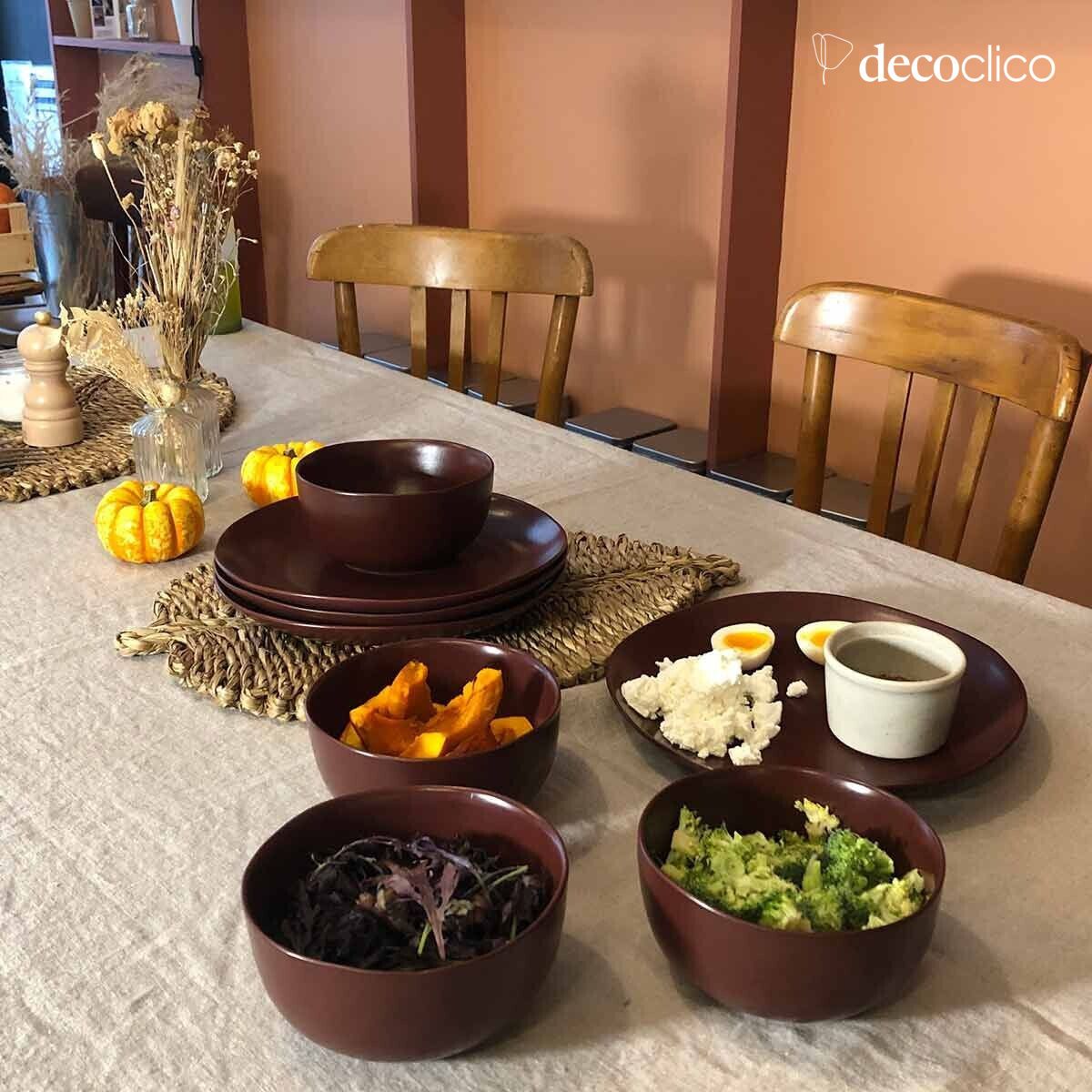 Set de 4 assiettes plates en céramique terracotta  Fjord