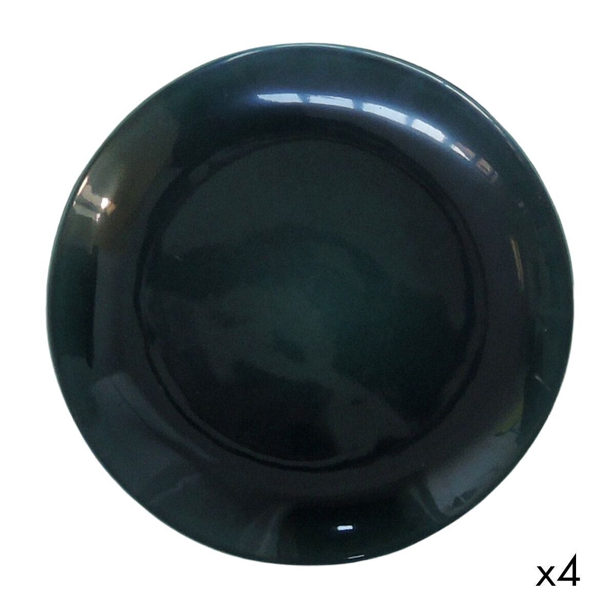 Set de 4 assiettes plates en céramique vert anglais  Lagune