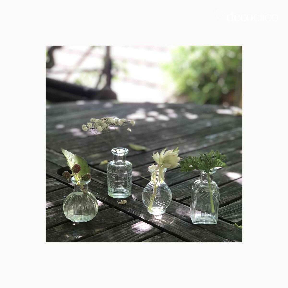 Set de 4 soliflores en verre transparent