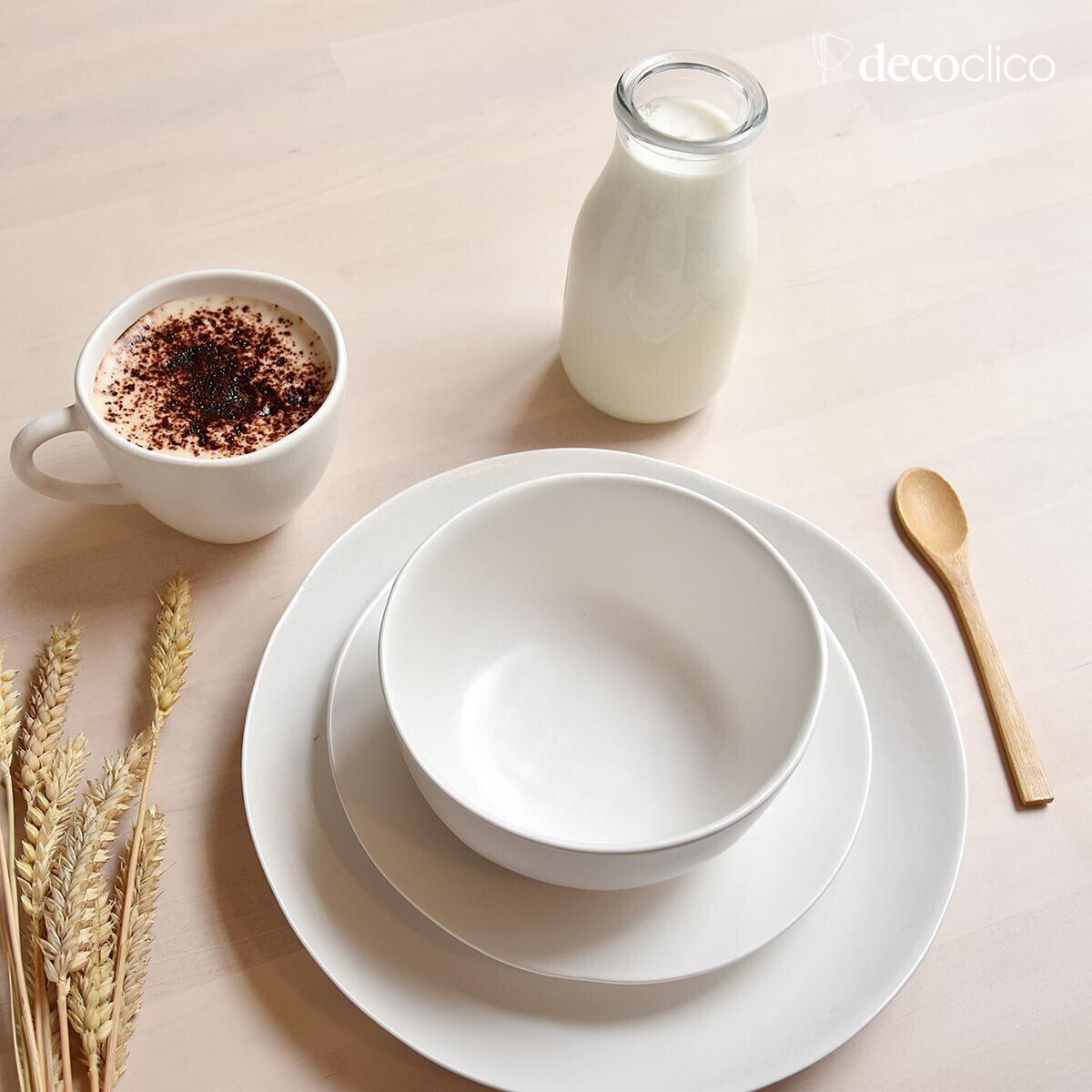 Set de 4 tasses en céramique blanche Fjord